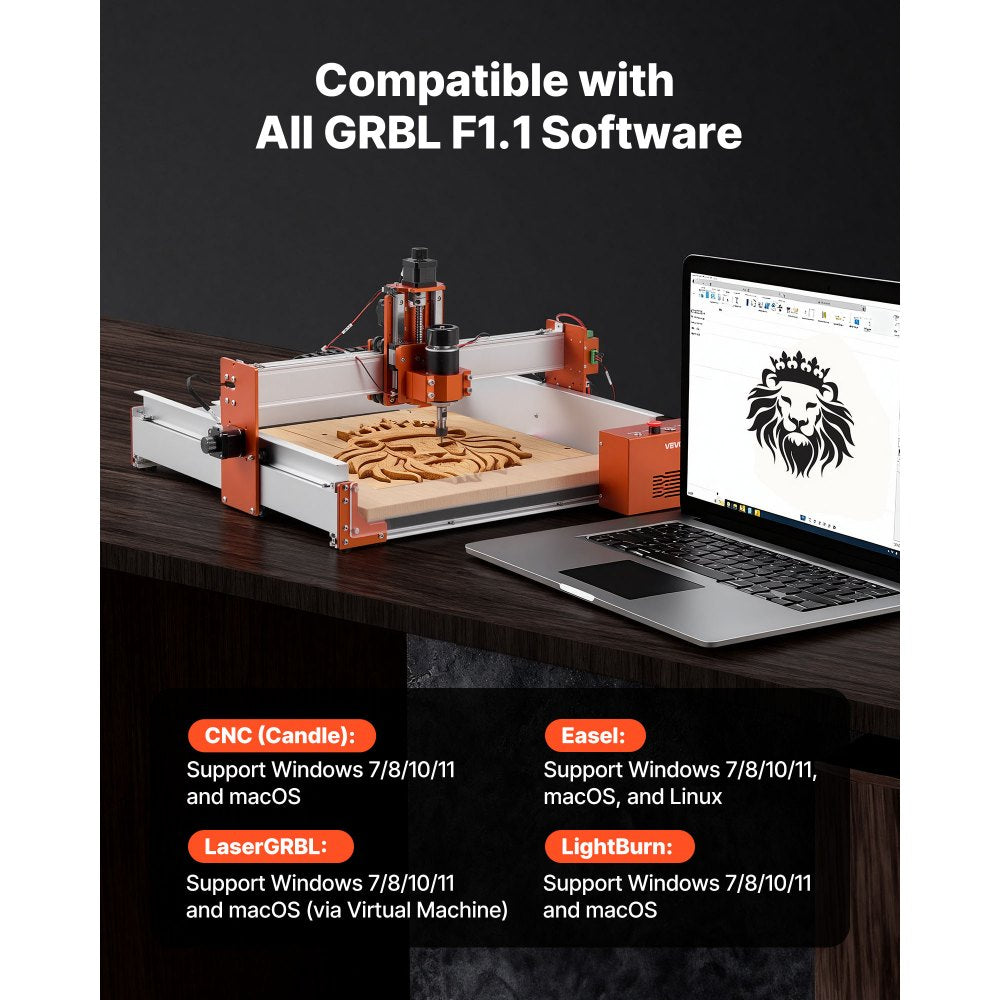 VEVOR CNC Router Machine – 100W Spindle | 4040PRO Linear Rail CNC