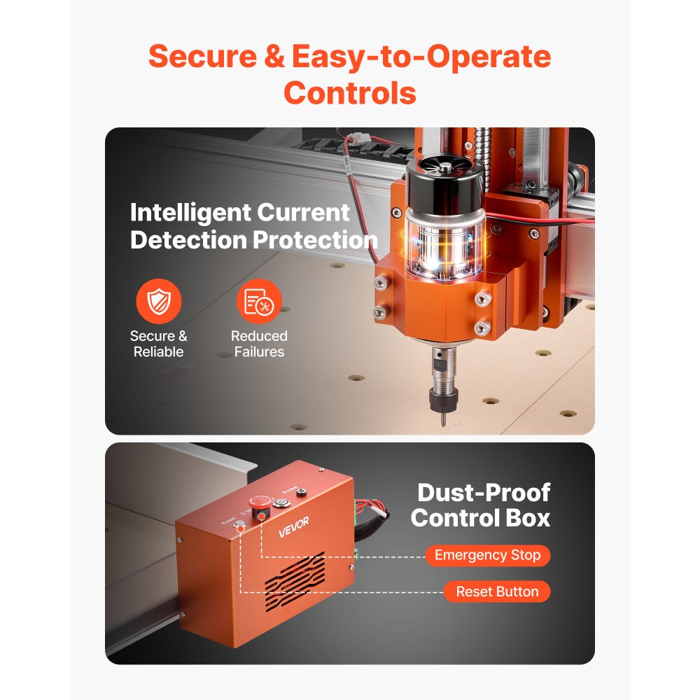 VEVOR CNC Router Machine – 100W Spindle | 4040PRO Linear Rail CNC