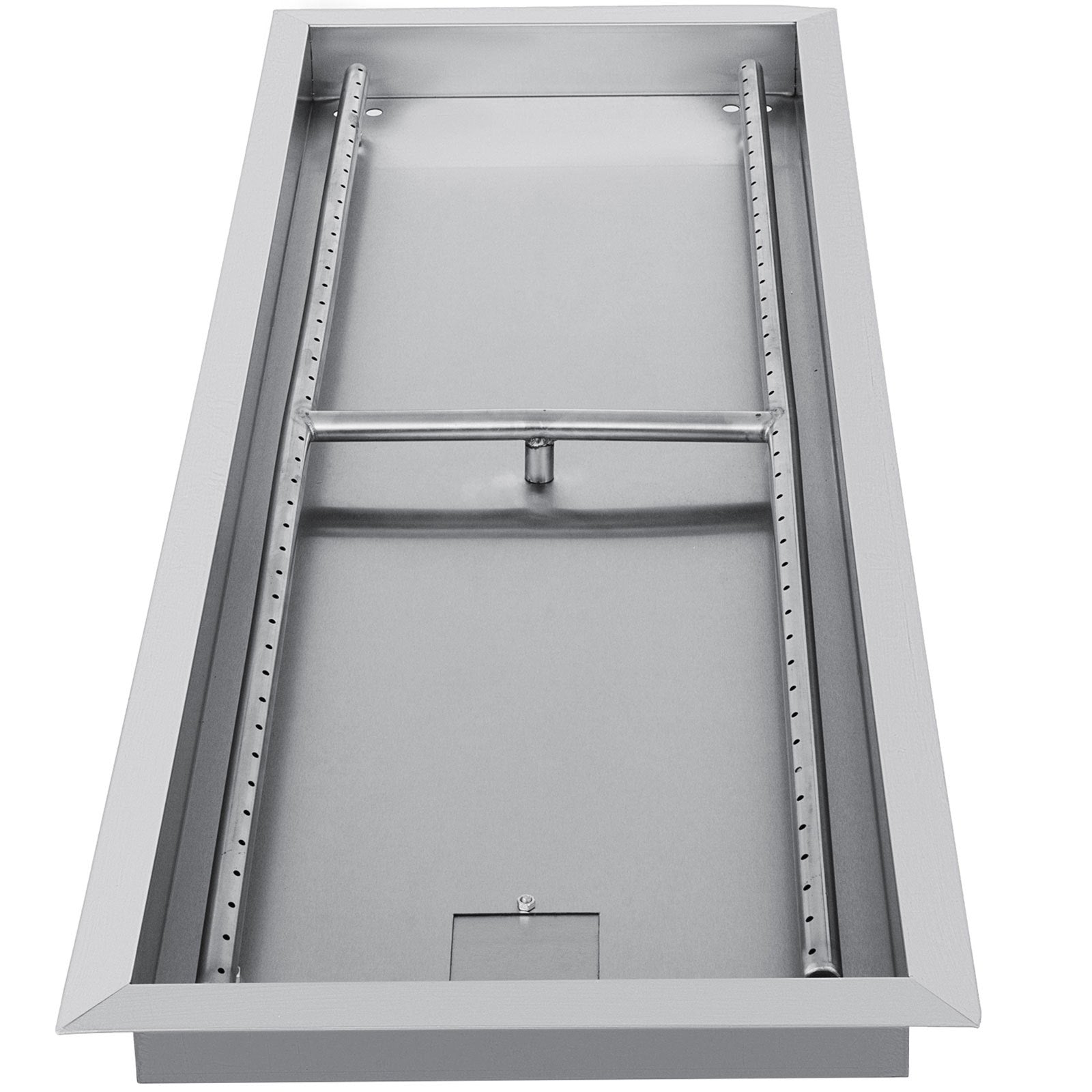 VEVOR Fire Pit Pan Stainless Steel Rectangular Fire Pit Pan and Burner 37.5x14 Inch, Built-in Fire Pit Pan Both for Propane Gas & Natural Gas Suitable for Indoor & Outdoor Use, 150K BTU