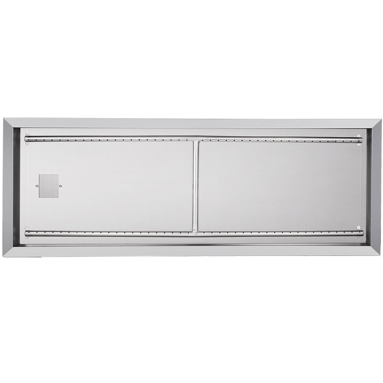 VEVOR Fire Pit Pan Stainless Steel Rectangular Fire Pit Pan and Burner 37.5x14 Inch, Built-in Fire Pit Pan Both for Propane Gas & Natural Gas Suitable for Indoor & Outdoor Use, 150K BTU