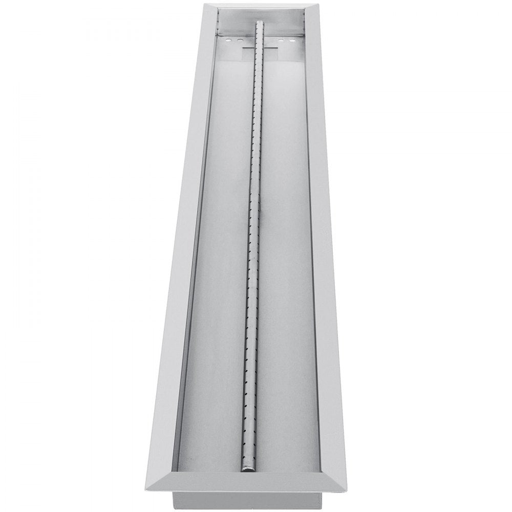 VEVOR Fire Pit Pan 49x8 Inch, Stainless Steel Linear Trough Fire Pit Pan and Burner, Built-in Fire Pit Burner Pan, 90K BTU