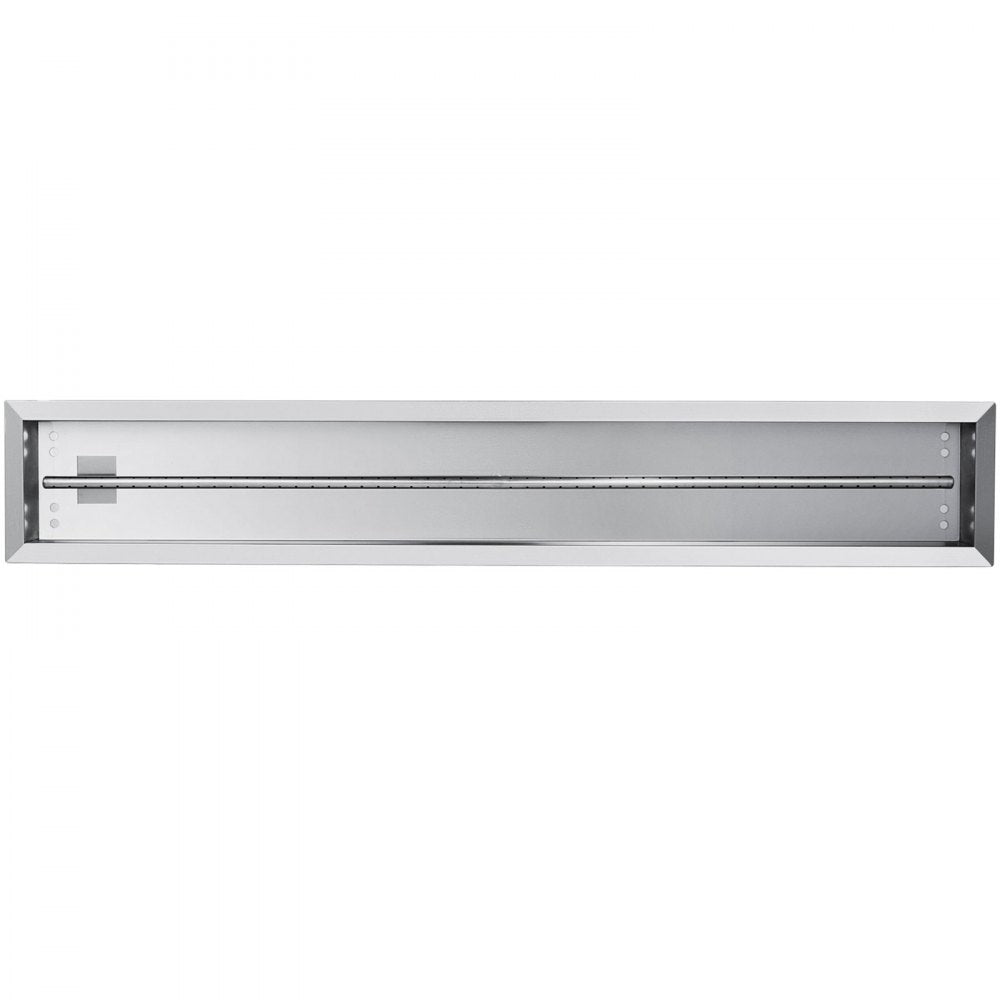 VEVOR Fire Pit Pan 49x8 Inch, Stainless Steel Linear Trough Fire Pit Pan and Burner, Built-in Fire Pit Burner Pan, 90K BTU