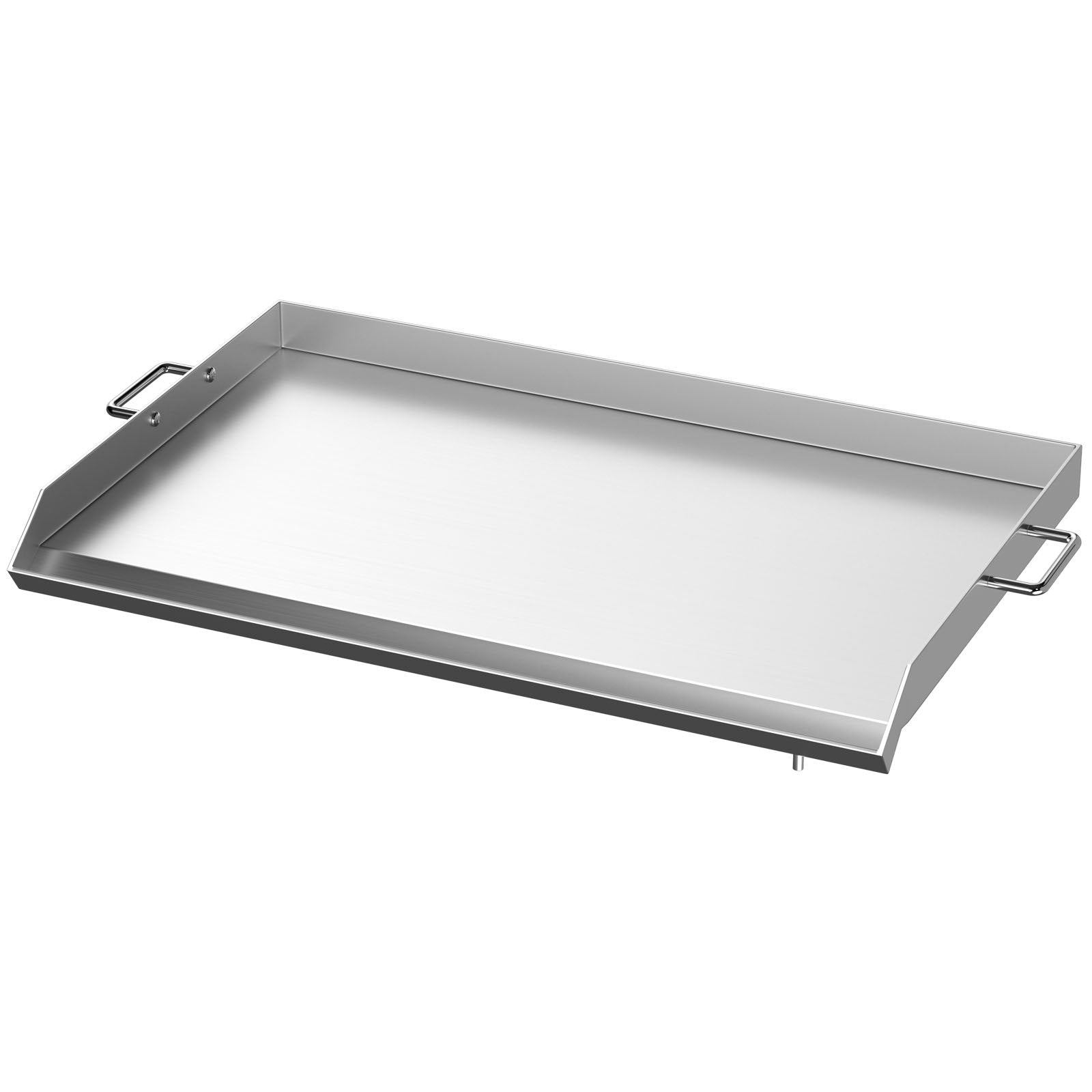VEVOR Stainless Steel Griddle,32\" X 17\" Universal Flat Top Rectangular Plate , BBQ Charcoal/Gas Grill with 2 Handles and Grease Groove with Hole?Grills for Camping, Tailgating and Parties .
