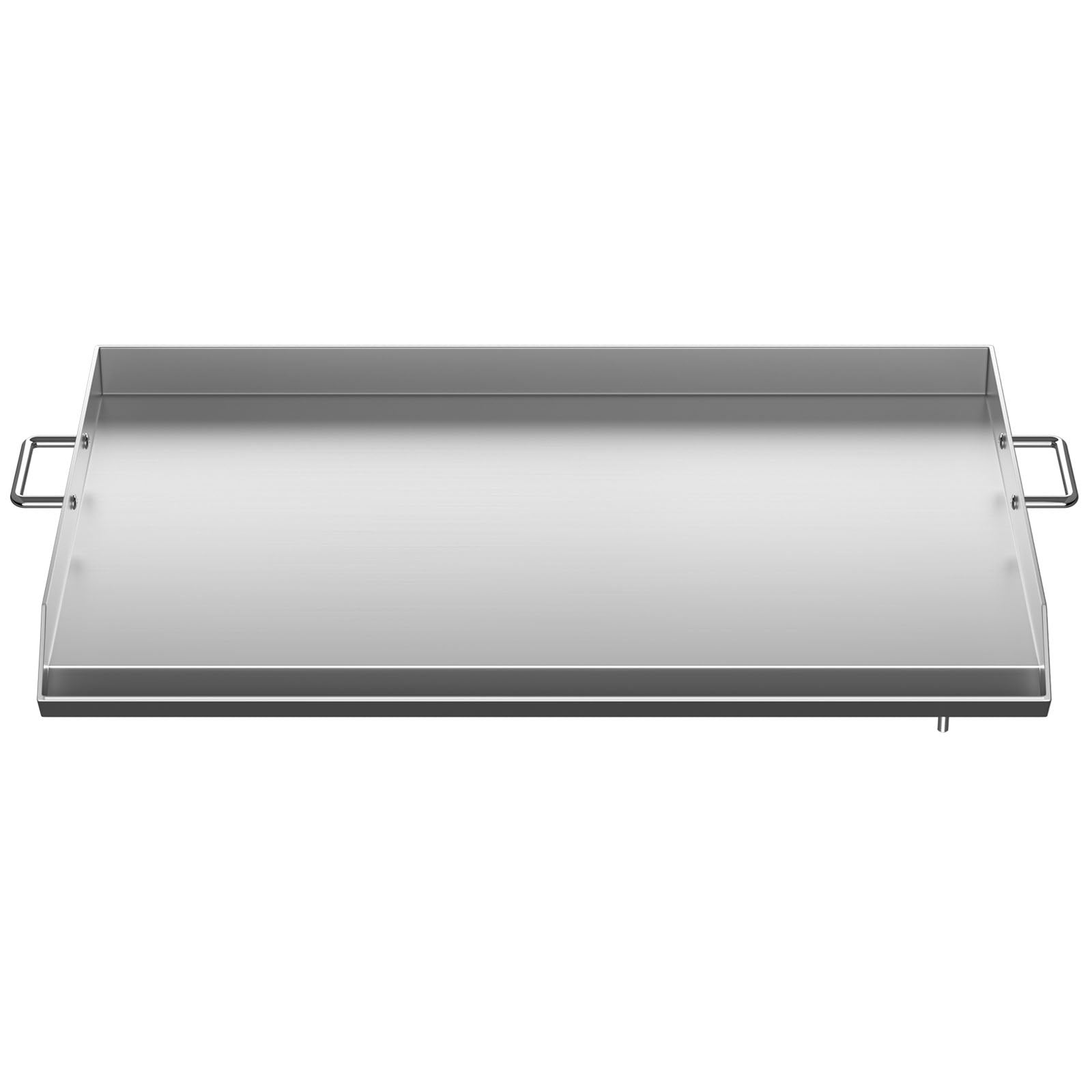 VEVOR Stainless Steel Griddle,32\" X 17\" Universal Flat Top Rectangular Plate , BBQ Charcoal/Gas Grill with 2 Handles and Grease Groove with Hole?Grills for Camping, Tailgating and Parties .
