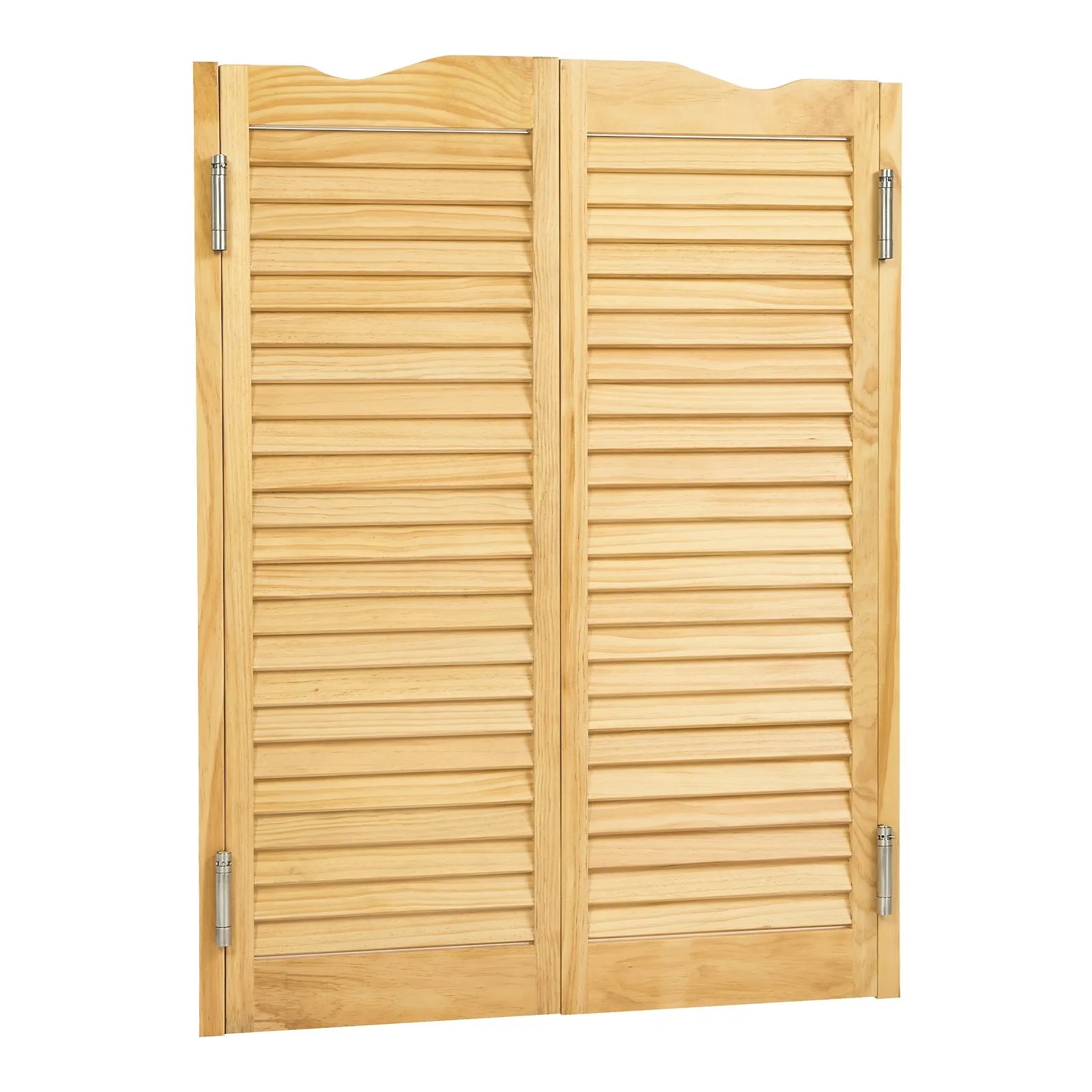 VEVOR Swinging Cafe Doors 32" x 42" Arched Top Pine Wood with Hinges Log