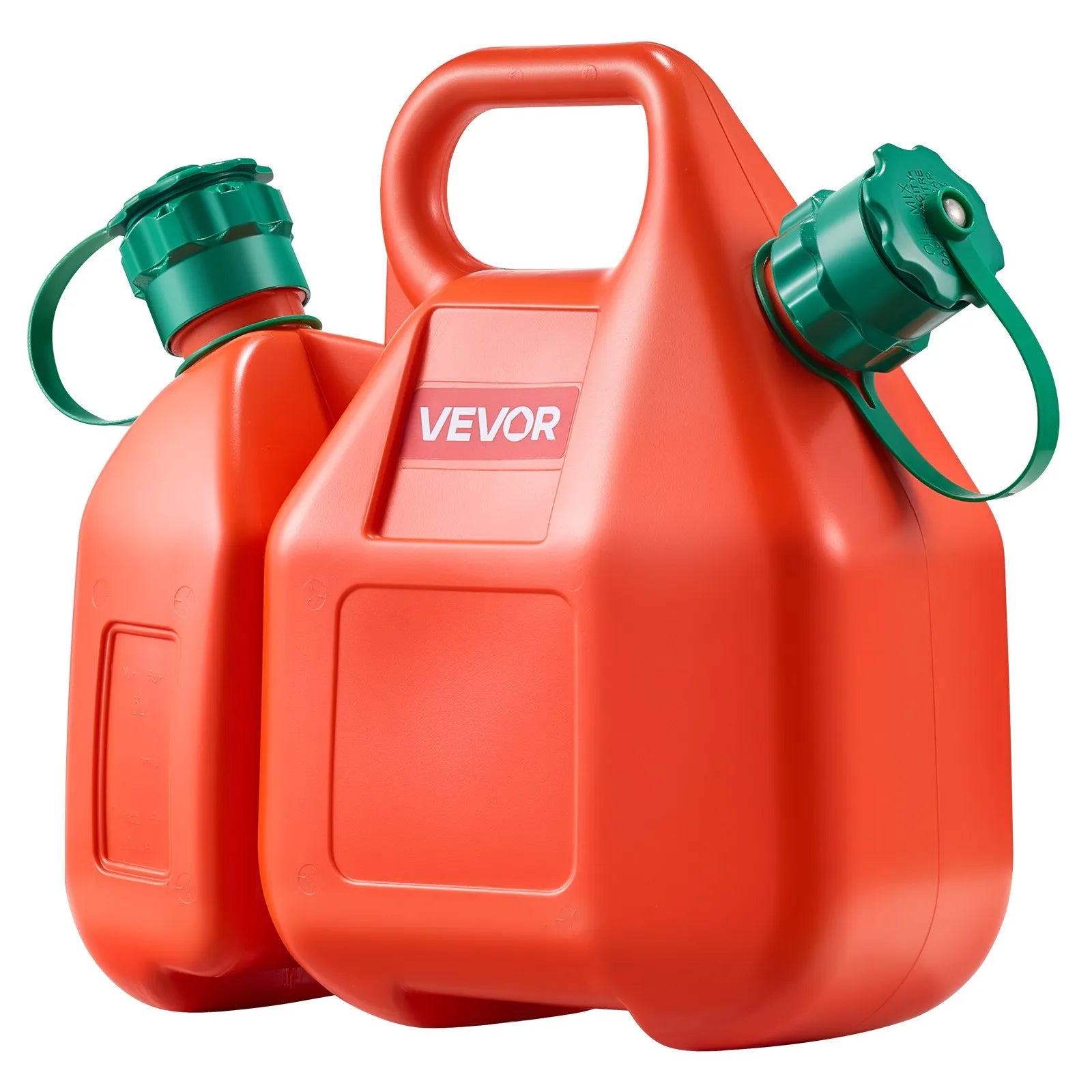 VEVOR Fuel Container, 1.6 Gallon, Fuel Tank with Spout & 0.5 Gallon Extra Oil Container, 5.5 L/min Max Flow Rate, Leak-proof and Portable Flat Fluid Container for Most Cars Motorcycle ATV UTV