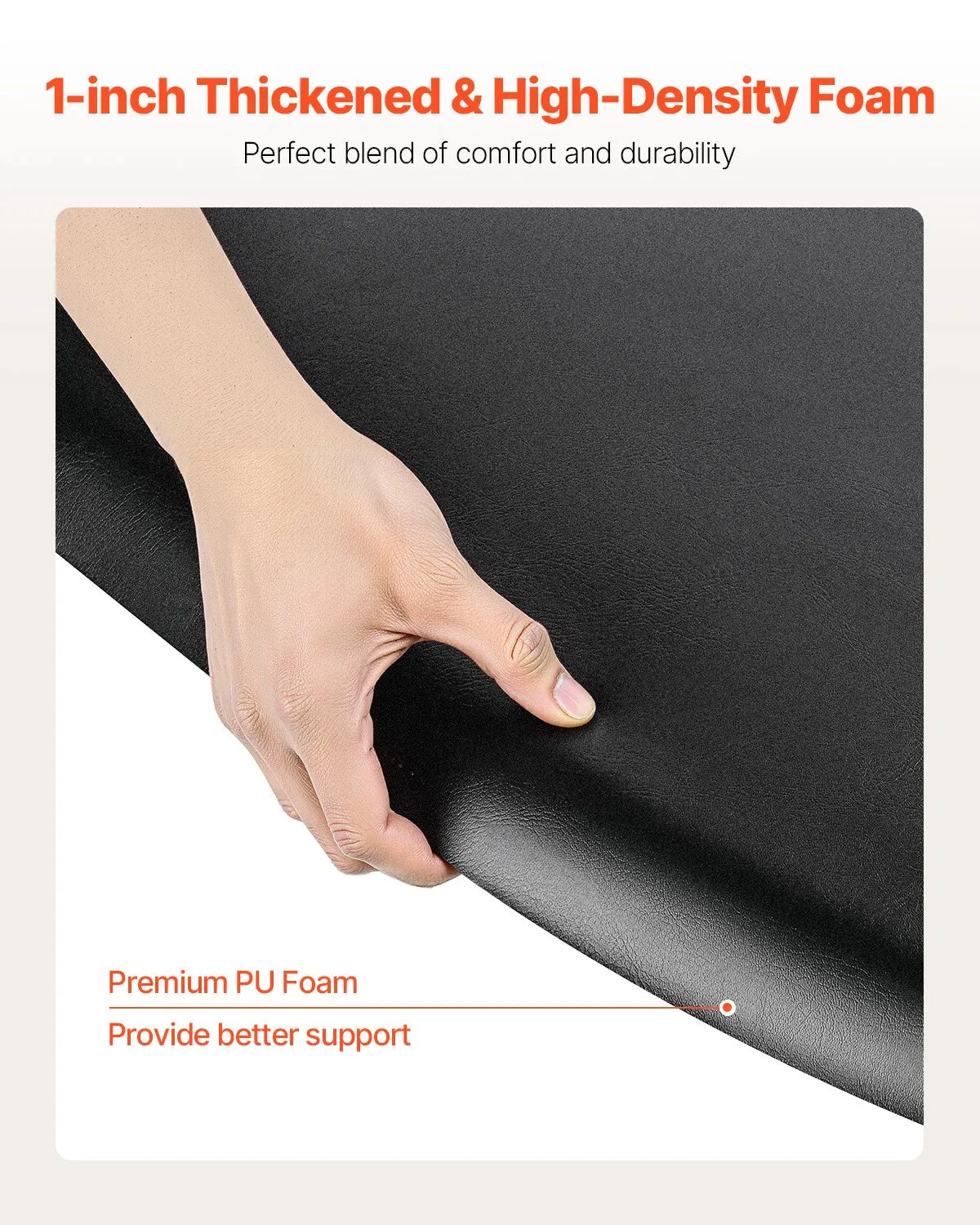 VEVOR Salon Mat for Hair Stylist 3 x 4 FT Semicircle Salon Chair Mat 1-inch Thick