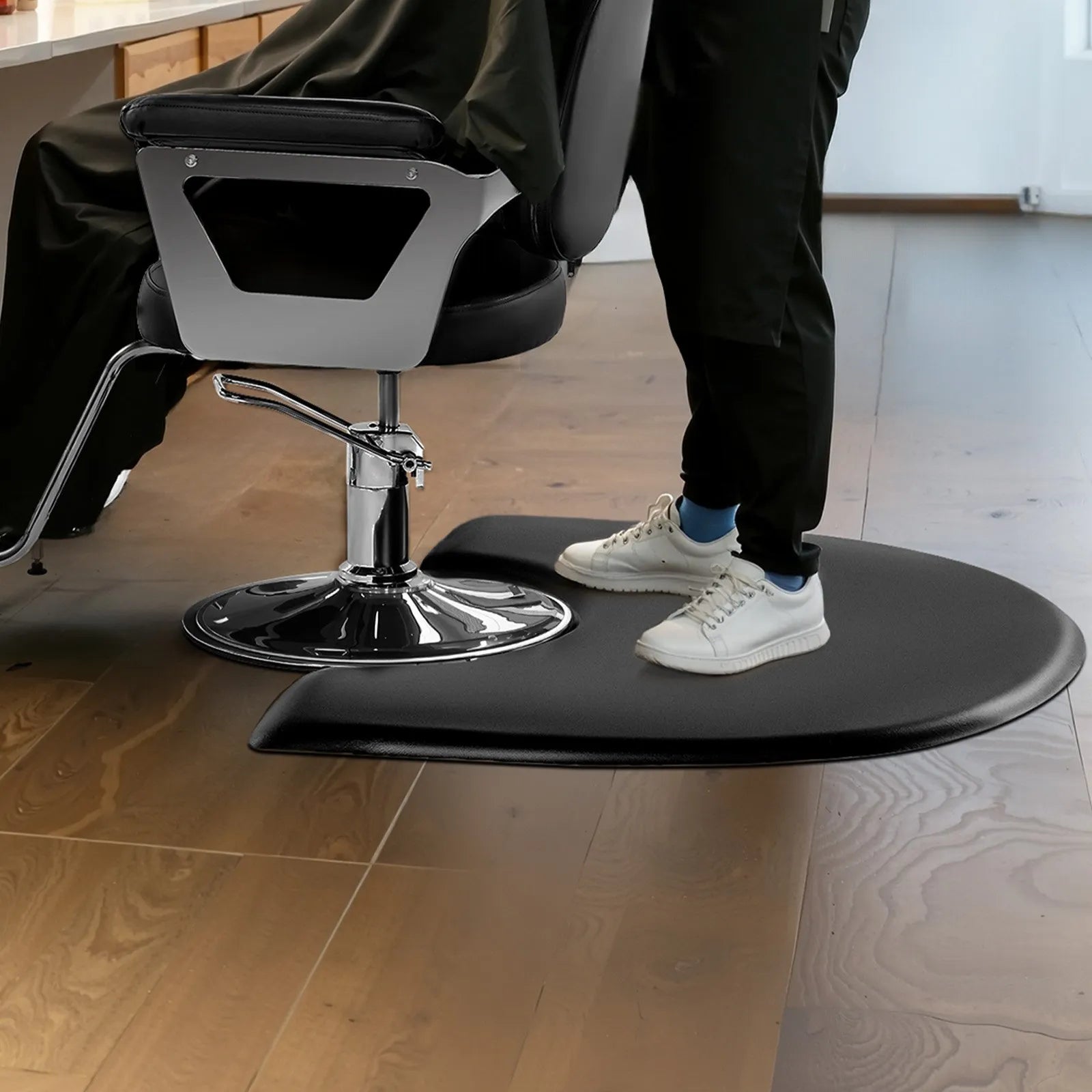 VEVOR Salon Mat for Hair Stylist 3 x 4 FT Semicircle Salon Chair Mat 1-inch Thick