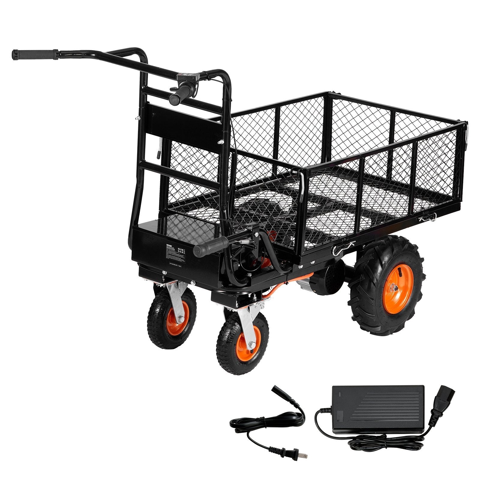 VEVOR Electric Utility Cart 660lbs Capacity Power Wagon 36V 432W Wheelbarrow