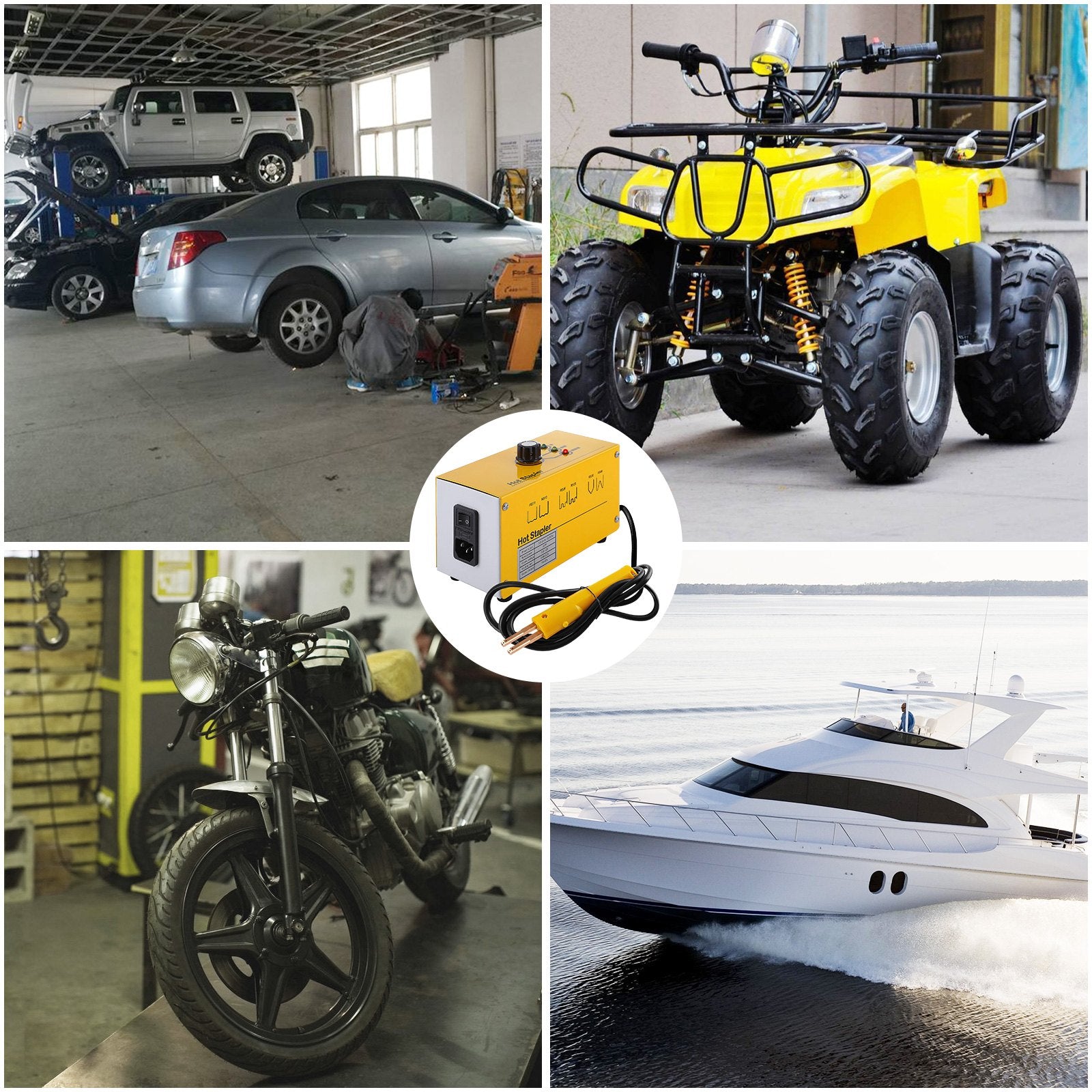 VEVOR Hot Stapler Plastic Repair 110V Stapler Plastic Repair Welder 3 Heat Settings Hot Stapler Plastic Repair Kit with 300 Staples and Snips for Plastic Repair (3 Heat Settings) , Yellow