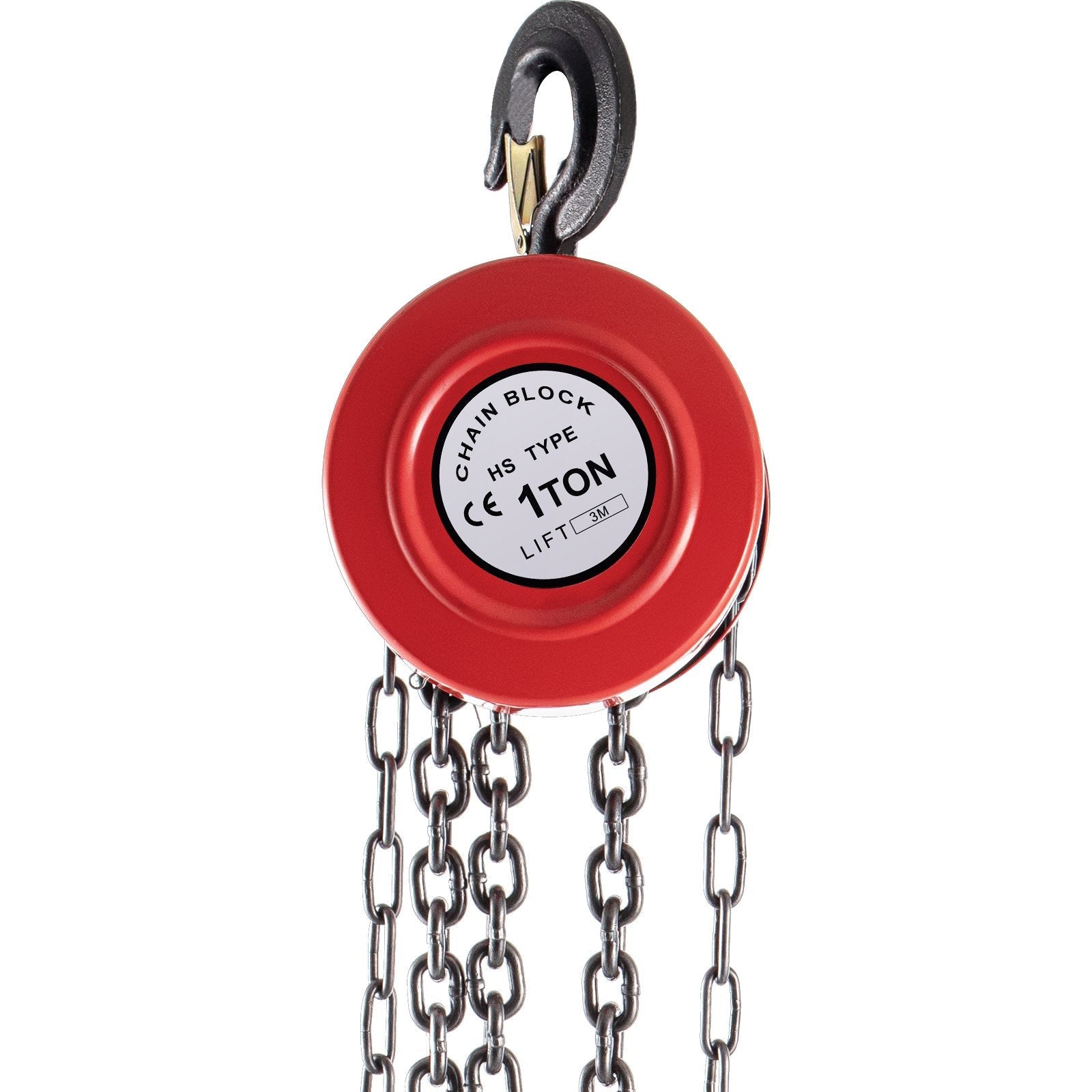 VEVOR Hand Chain Hoist, 2200 lbs /1 Ton Capacity Chain Block, 10ft/3m Lift Manual Hand Chain Block, Manual Hoist w/ Industrial-Grade Steel Construction for Lifting Good in Transport & Workshop, Red