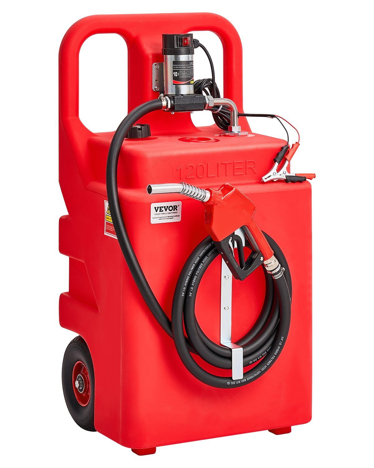 VEVOR Fuel Caddy 32 Gallon Portable Fuel Tank with 12V DC Electric Transfer Pump