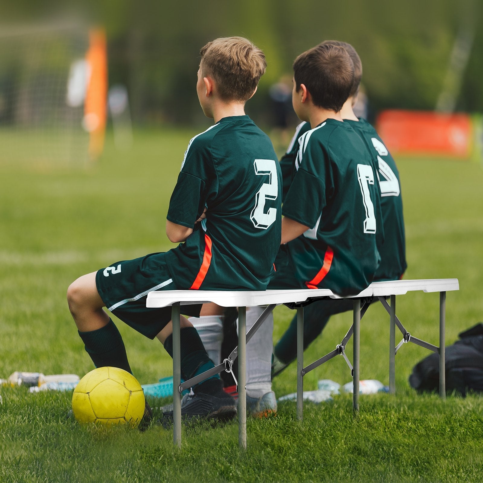 VEVOR 6FT Plastic Folding Bench Portable Outdoor Bench for Picnic Camping Garden