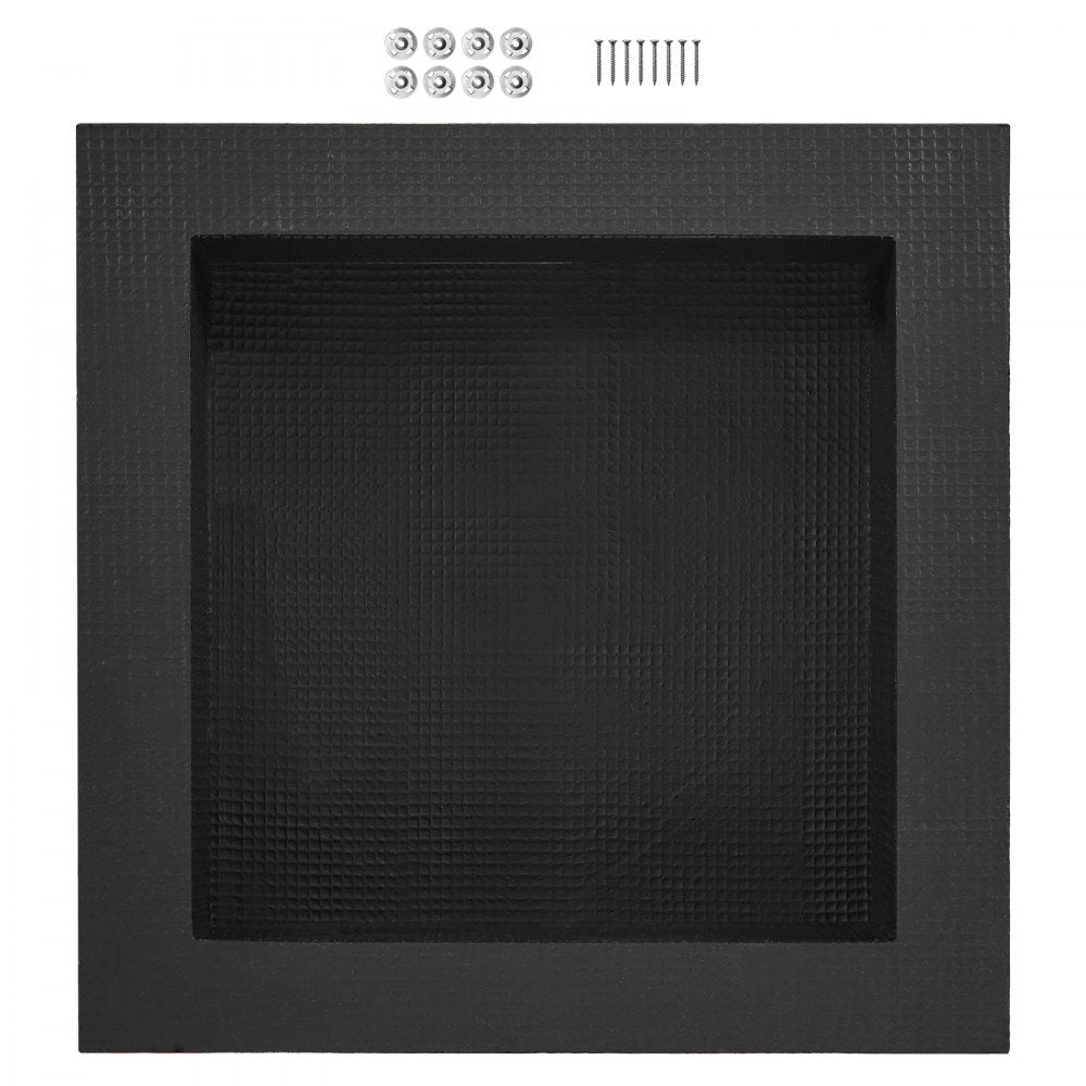 VEVOR Shower Niche Ready for Tile 16" x 16", Single Shelf Organizer, Square Corners Wall-inserted Niche Recessed, Sealed Protection Modern Soap Storage Niche for Shower Bathroom, Black