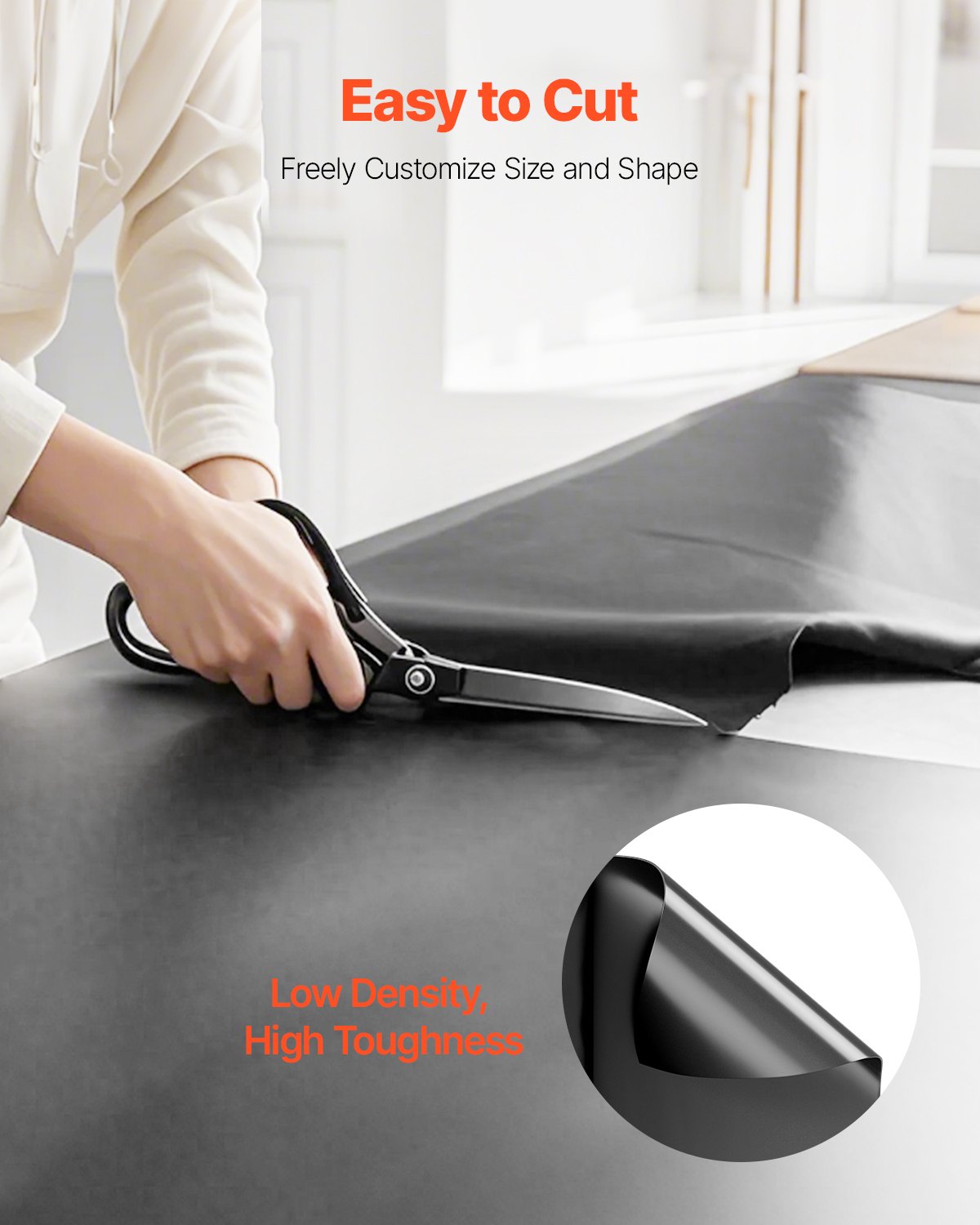 VEVOR 10Mil Plastic Sheeting Roll 10 x 100 FT Heavy Duty Polyethylene Black