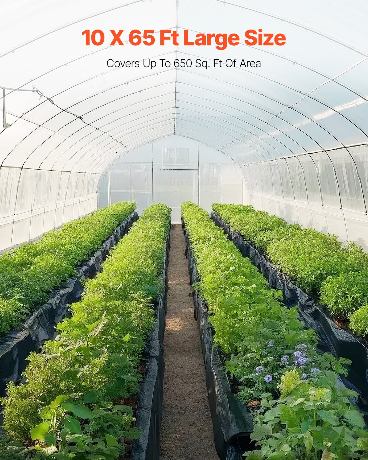 VEVOR 10Mil Plastic Sheeting Roll 10 x 100 FT Heavy Duty Black & White