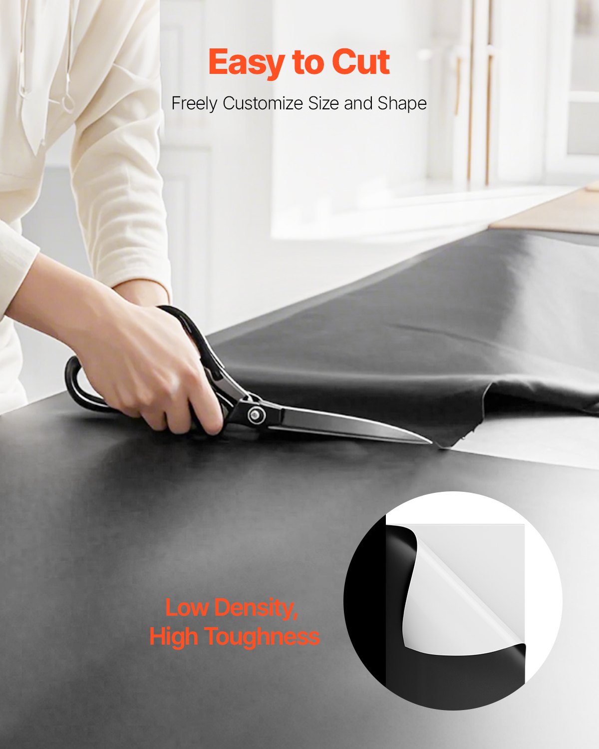 VEVOR 10Mil Plastic Sheeting Roll 10 x 100 FT Heavy Duty Black & White