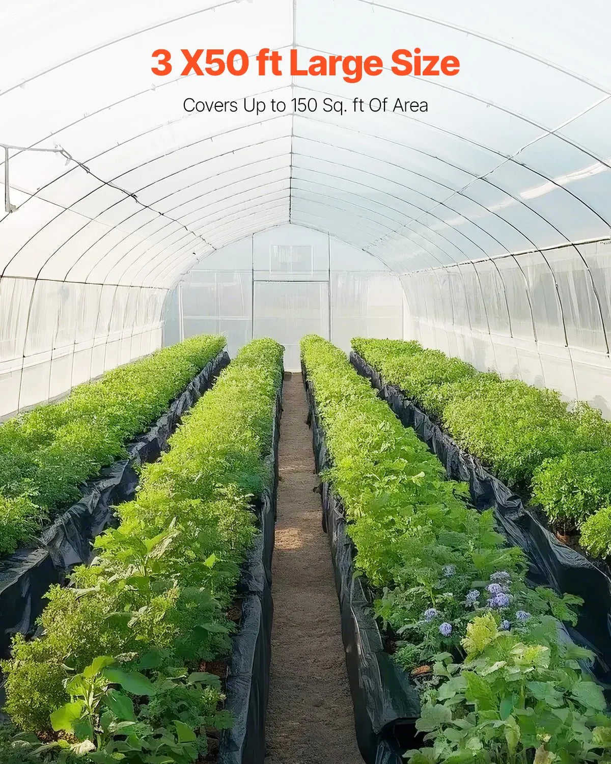 VEVOR 3FT x 50FT Plastic Sheeting Heavy Duty, 4 Mil Thick Plastic Sheeting Roll, Plastic Drop Cloth Painters Tarp, Polyethylene Covering for Crawl Space Vapor Barrier, Multi-Purpose, Black