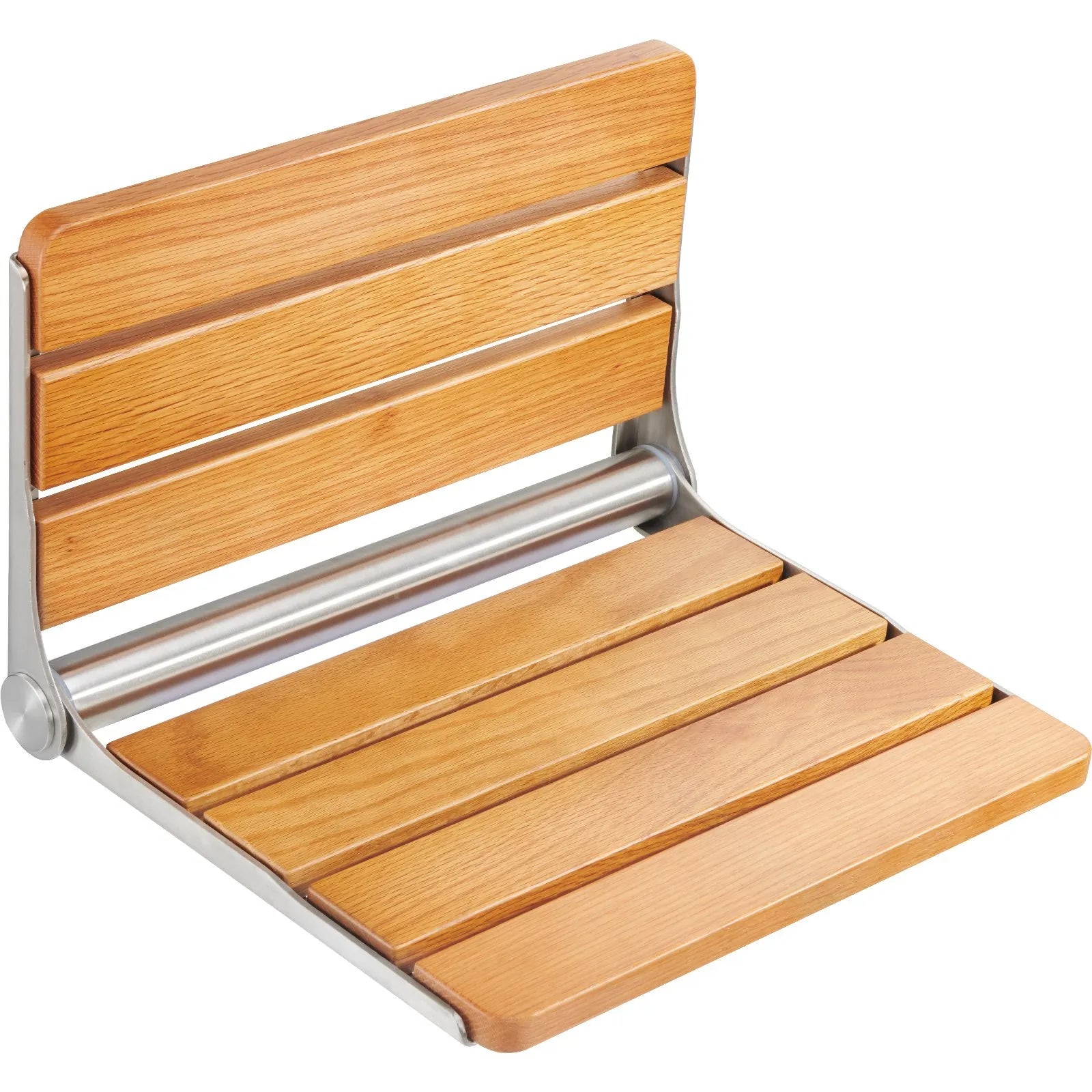 VEVOR Folding Oak Shower Seat 16.1" x 13.4" Wall Mounted Shower Bench 440 lbs