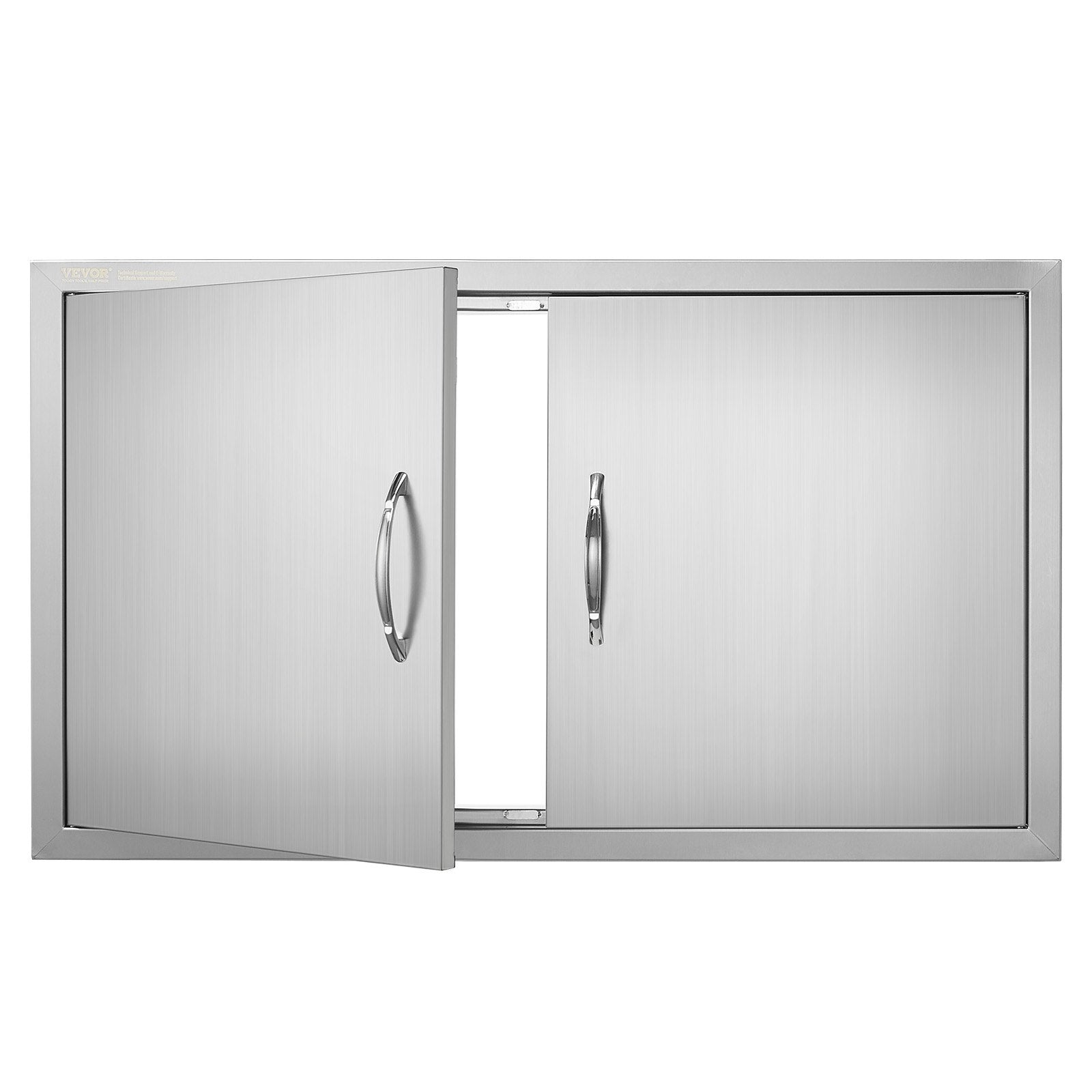VEVOR BBQ Access Door, 36W x 21H Inch Double Outdoor Kitchen Door, Stainless Steel Flush Mount Door, Wall Vertical Door with Handles, for BBQ Island, Grilling Station, Outside Cabinet