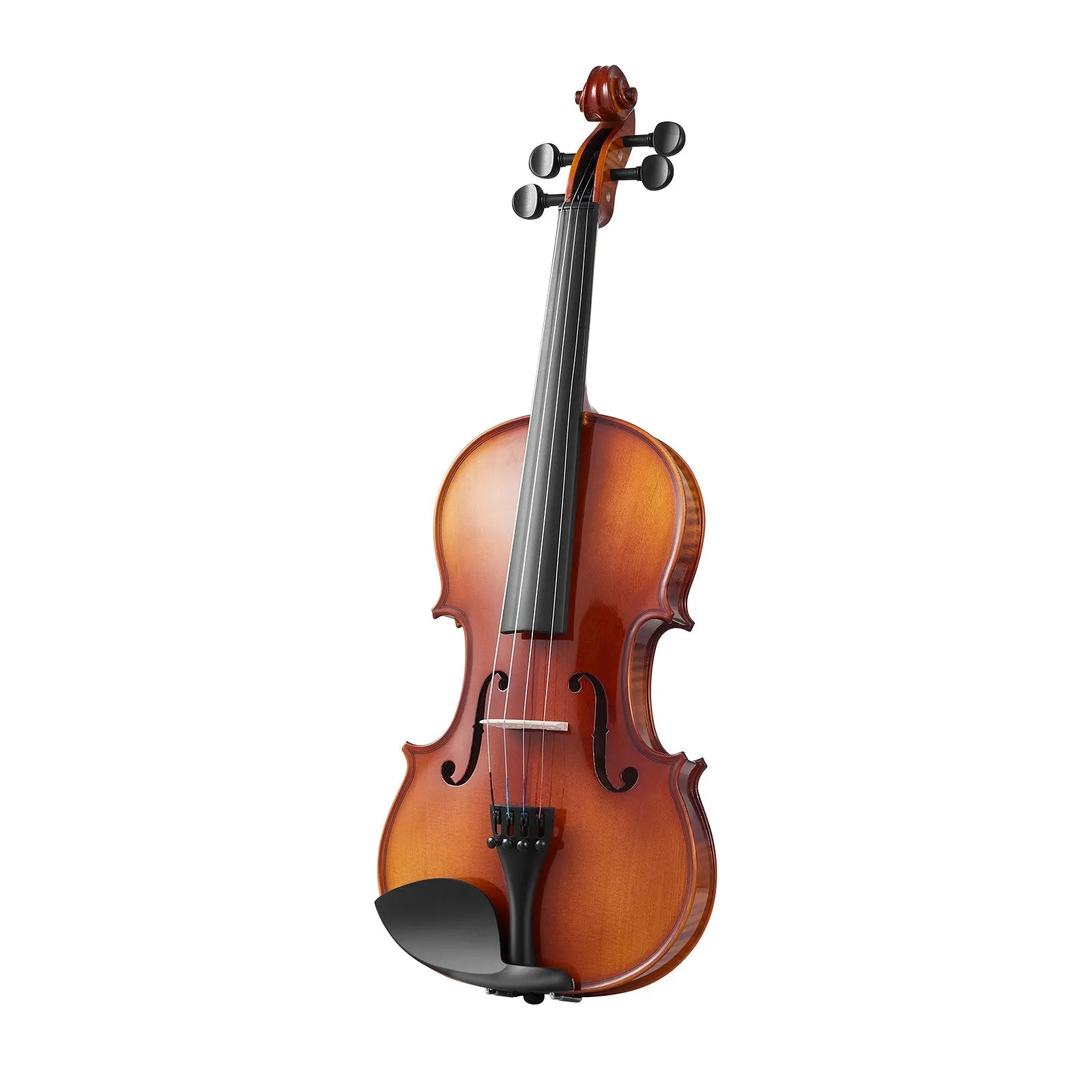 VEVOR Violin 4/4 Size Fiddle Set Solidwood for Beginners Glossy Brown Patterned