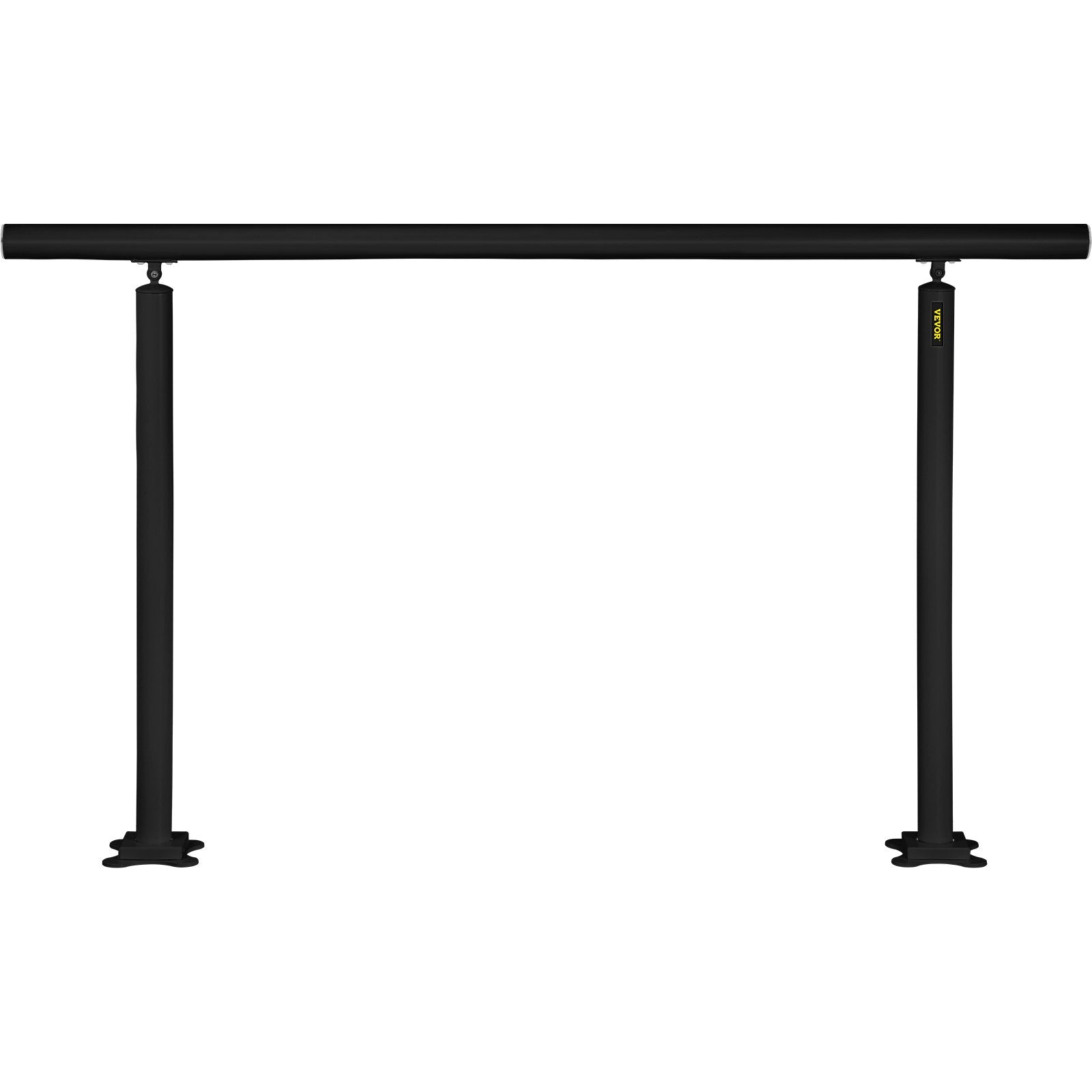 VEVOR Outdoor Stair Railing Kit, 5 FT Handrails 0-5 Steps, Adjustable Angle Black Aluminum Stair Hand Rail for The Elderly, Handrails for Indoor & Outdoor Steps