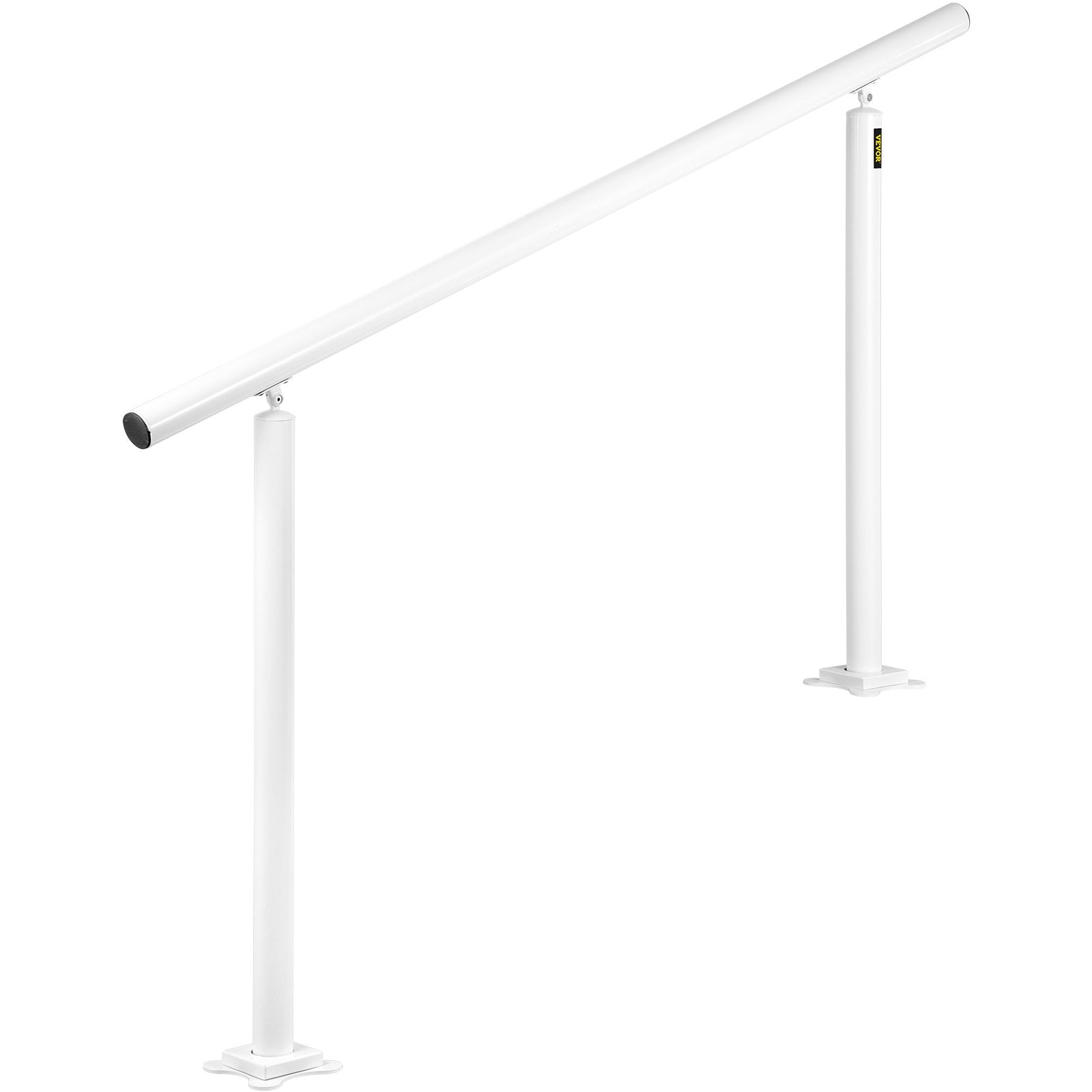 VEVOR Outdoor Stair Railing Kit, 5 FT Handrails 0-5 Steps, Adjustable Angle White Aluminum Stair Hand Rail for The Elderly, Handrails for Outdoor Steps