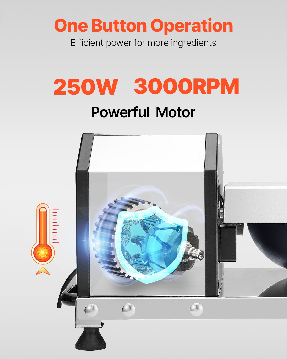 VEVOR Food Processor Vegetable Chopper 3000RPM Food-Grade Stainless Steel