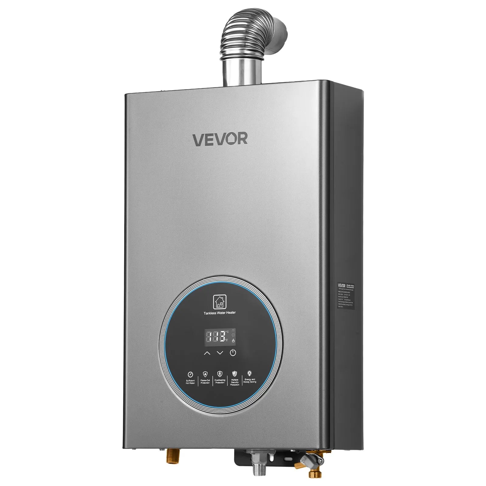 VEVOR Gas Tankless Water Heater 4.3Gal 100000 BTU Smart Temp Control LED