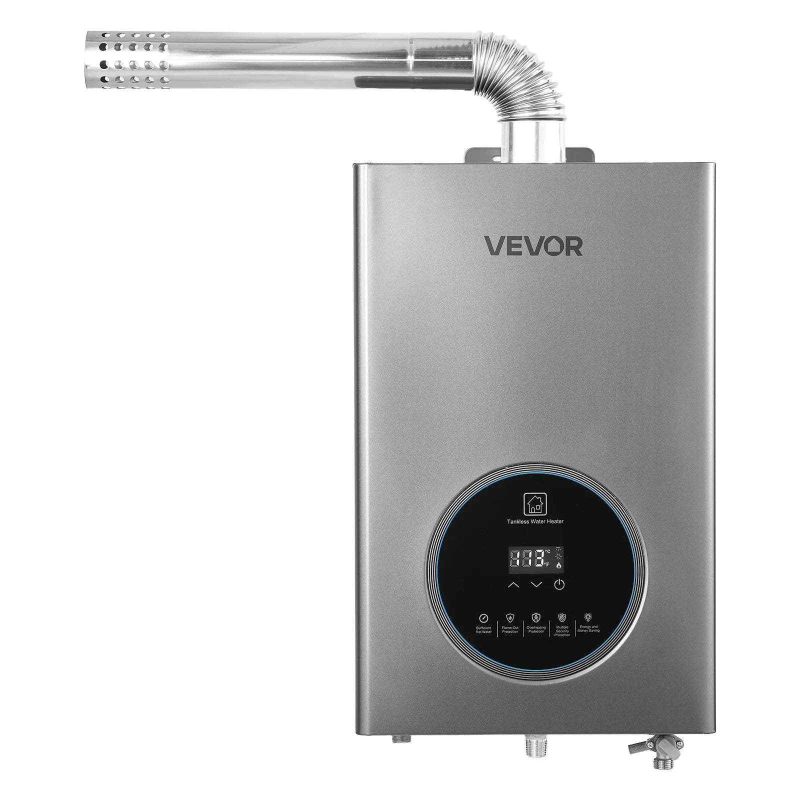 VEVOR Gas Tankless Water Heater 4.3Gal 100000 BTU Smart Temp Control LED