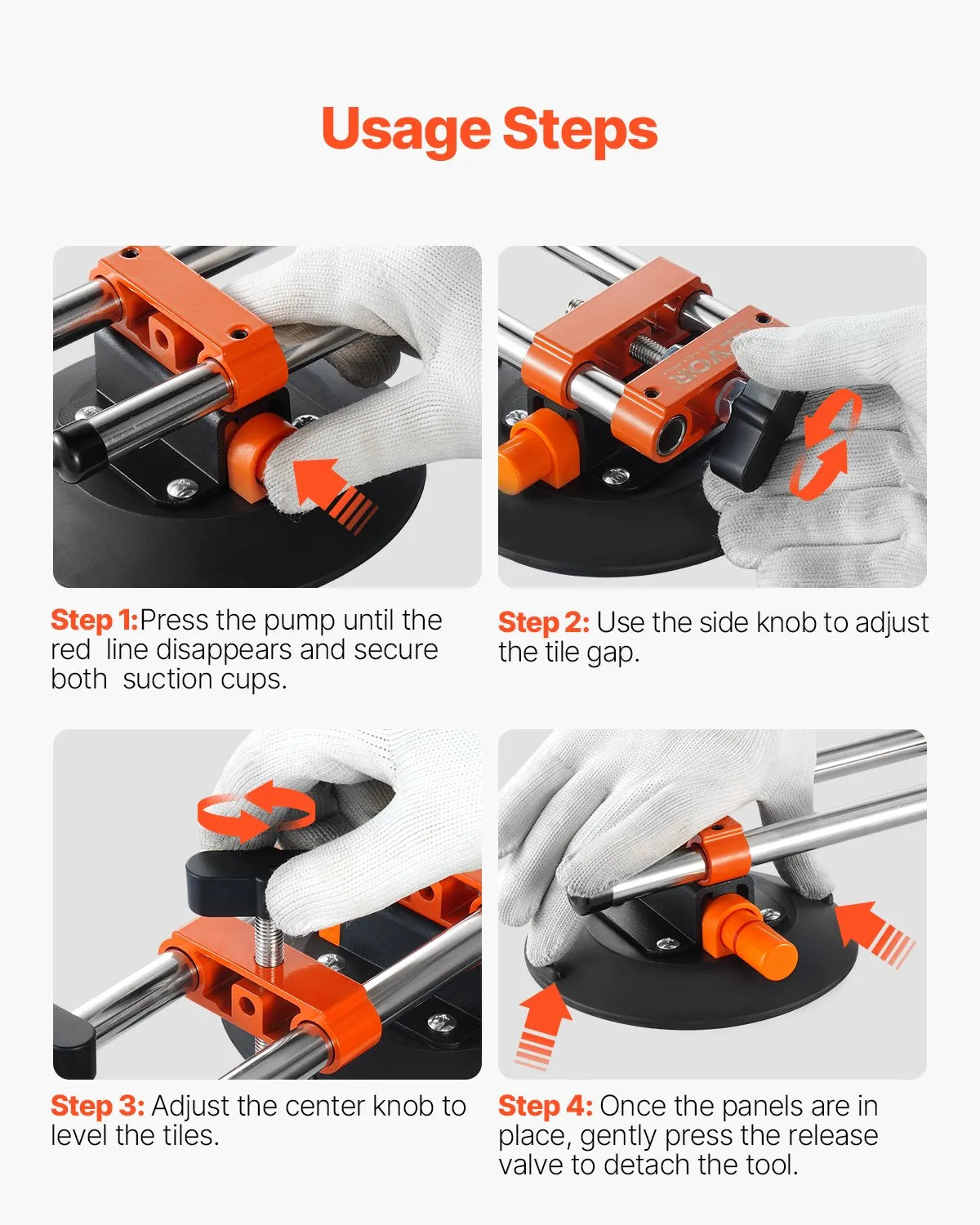 VEVOR Seamless Seam Setter 6" Suction Cup for Countertop Seam Joining & Leveling