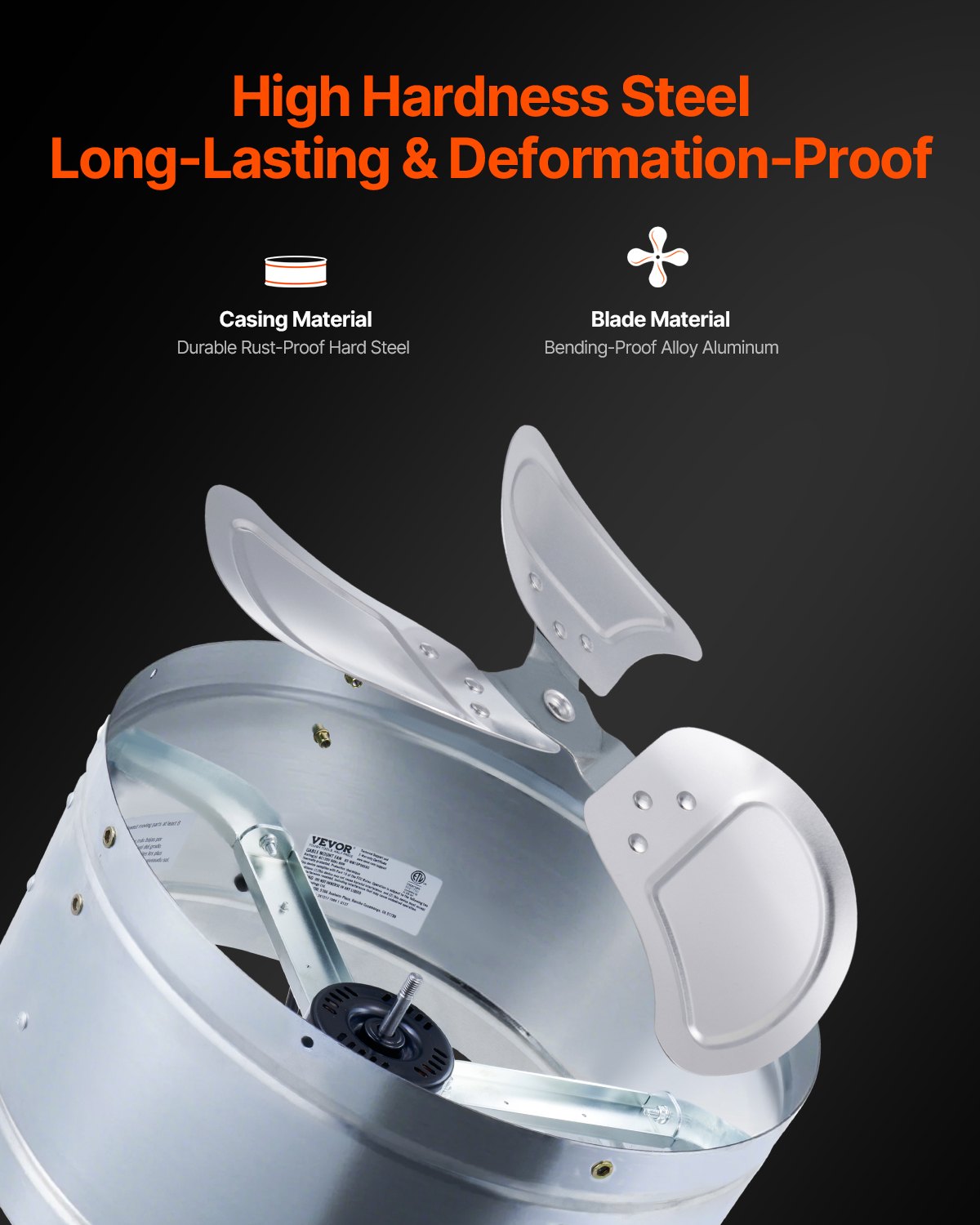 VEVOR 15" Gable Mount Fan 1300 CFM Attic Exhaust Fan with Adjustable Thermostat