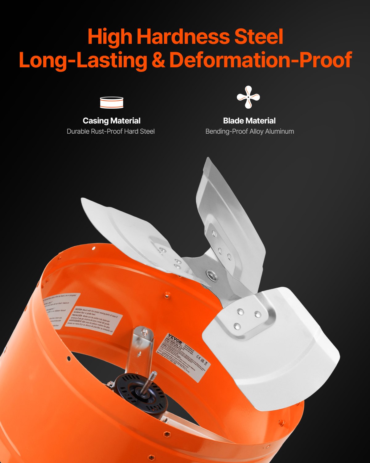 VEVOR 15" Gable Mount Fan 1650 CFM Attic Exhaust Fan with Adjustable Thermostat