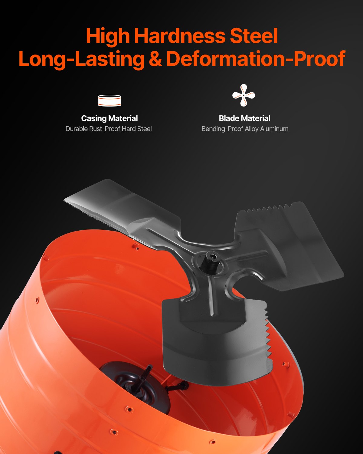 VEVOR 16" Gable Mount Fan 2940 CFM Attic Vent Fan with Adjustable Thermostat