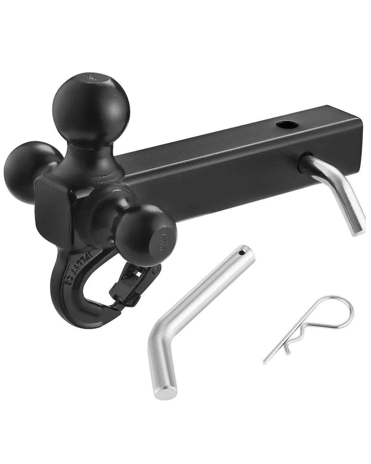 VEVOR Trailer Hitch 2" Receiver 1-7/8" & 2" & 2-5/16" Tri-Ball Hitch with Hook