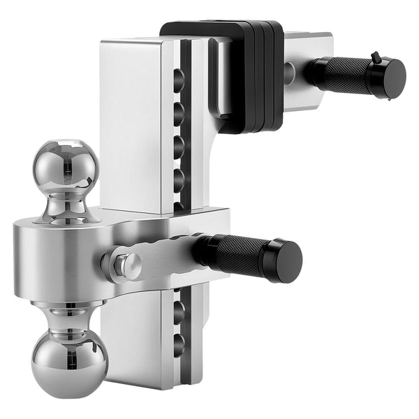 Adjustable Trailer Hitch with Triple Ball Mount – 8-Inch Drop/Rise, 2.5-Inch Receiver, 18,500 lb Towing Capacity