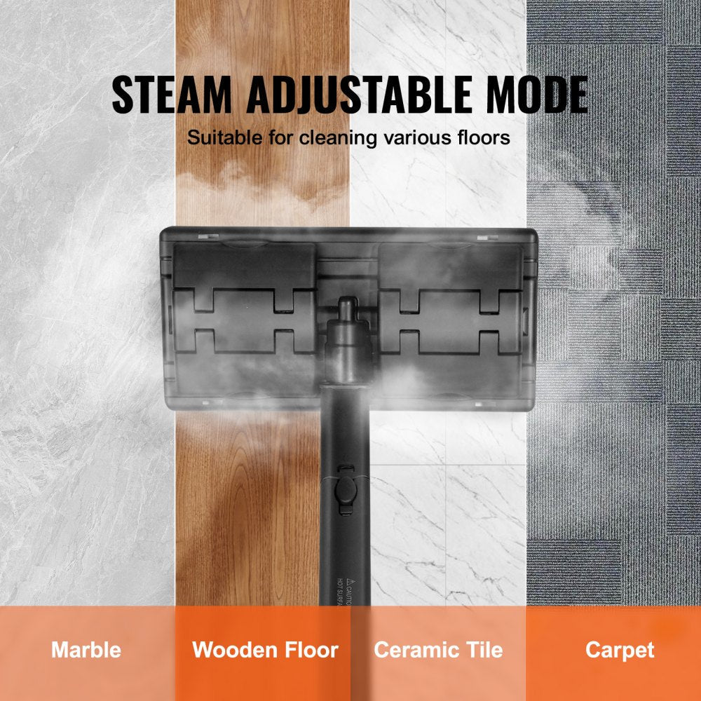 VEVOR Steam Cleaner 20 pcs Accessories 1.5L Tank for Floors Upholstery Cars