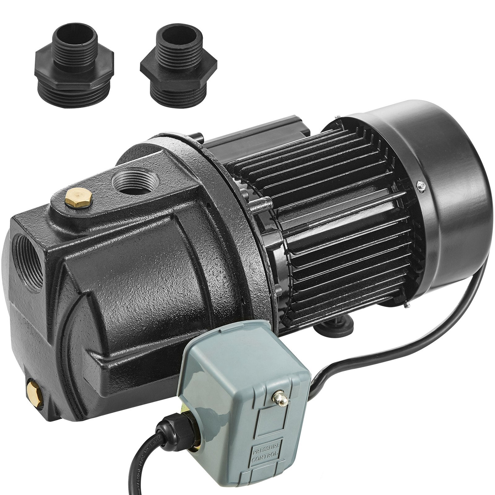 VEVOR 1HP Premium Cast Iron Shallow Well Jet Water Pump, 115 Volt, 17.6 GPM 164 FT Maximum Head Irrigation Water Pump, for Agricultural Garden Irrigation System High-Rise Water Supply Shower Booster