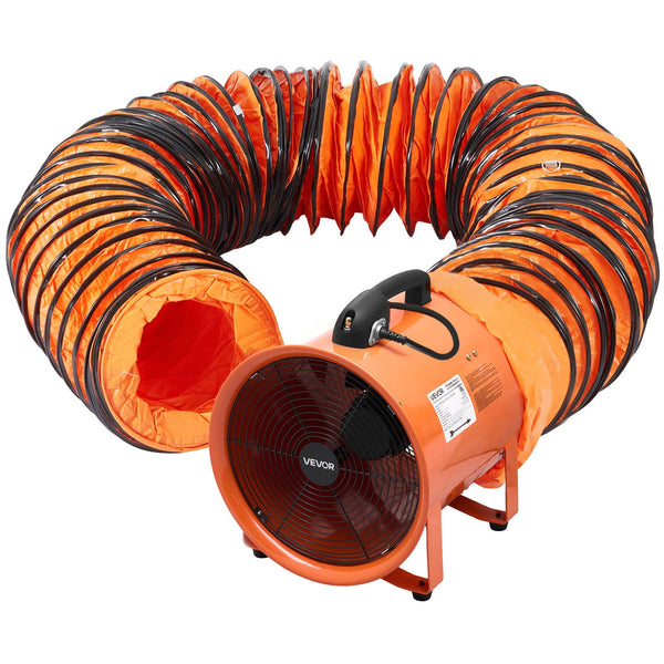 16-Inch Industrial Ventilation Fan with 33 ft Duct Hose, 1350W Portable Exhaust Blower, 5175 CFM