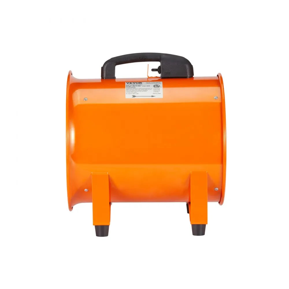 VEVOR Portable Ventilator, 12" Cylinder Fan, 560W Industrial Blower, Utility Exhaust Fan, Shop Dust Blower, Smoke Extraction Fan, Heavy Duty Ventilator, 16.4ft Duct Hose Fan, AC120V Portable Fan, Strong Airflow Ventilator