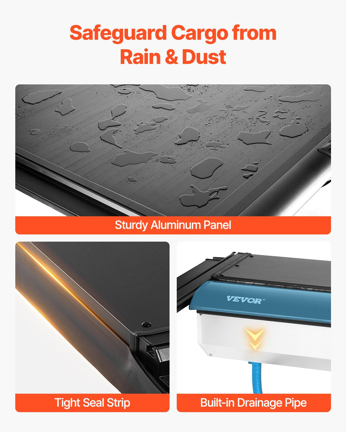 VEVOR 5.0 ft Retractable Tonneau Cover Hard Tonneau Cover for Toyota Tacoma