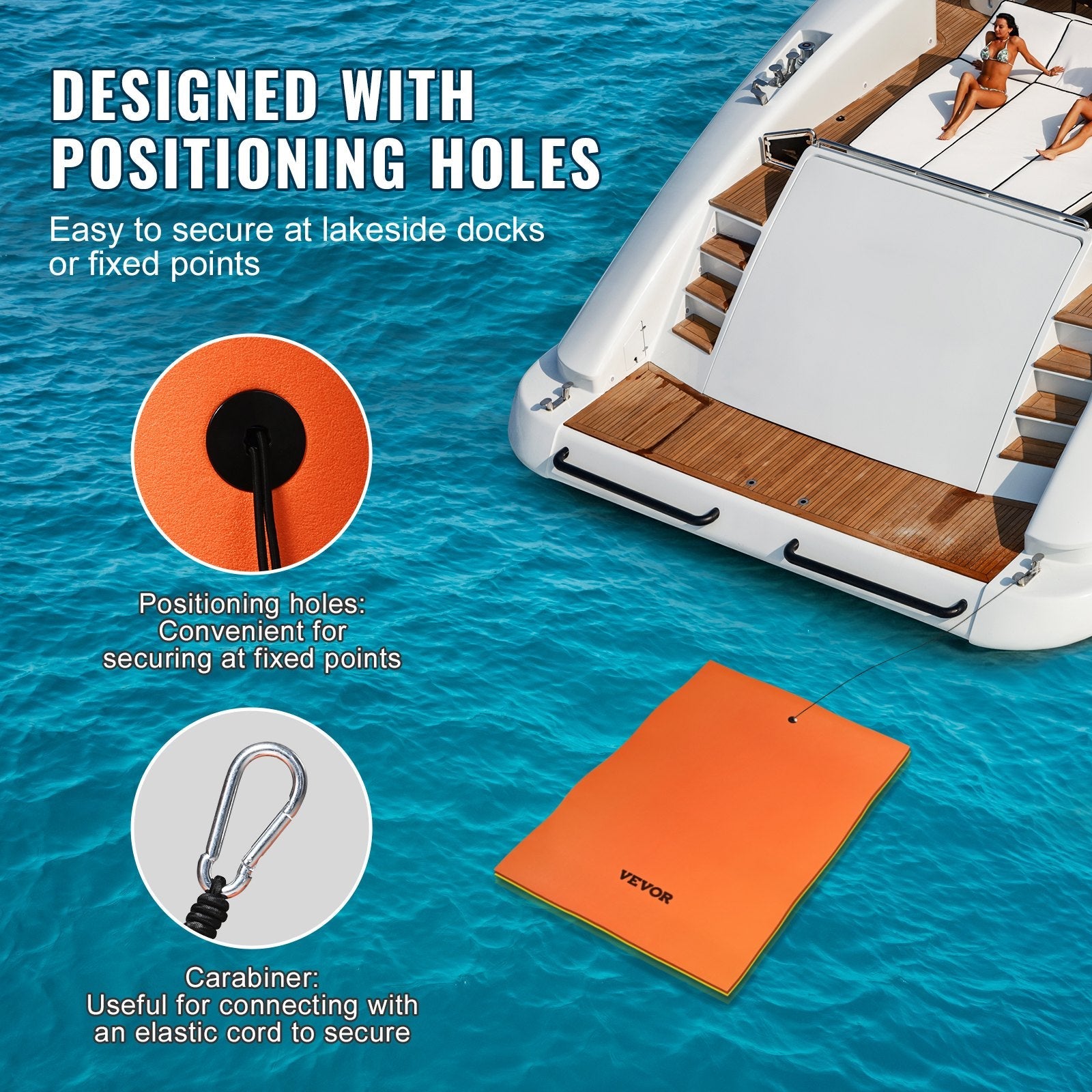 VEVOR Lily Pad Floating Mat, Large 9x6 FT Floating Water Pad, 3-Layer Floating Dock for Adults Kids, 1.3" Thick Tear-Resistant XPE Foam Raft, Floating Island for Lake, Pool, Ocean, Beach, and Boating