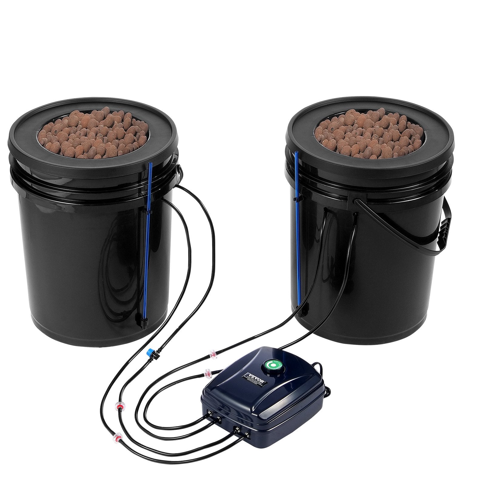 VEVOR DWC Hydroponics Grow System Deep Water Culture with Top Drip 2 Buckets