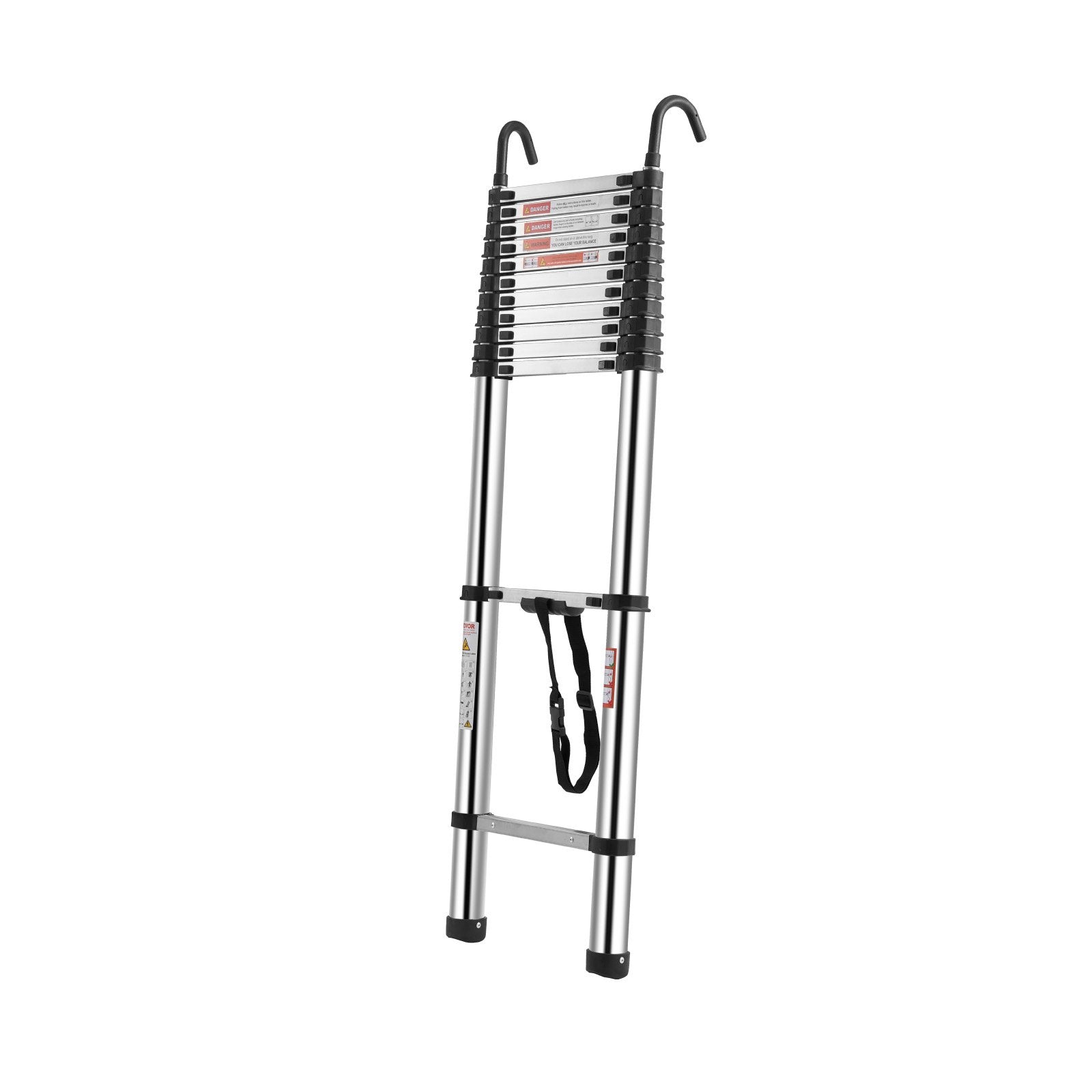 VEVOR Telescoping Ladder Stainless Steel Extension Step 16.5ft Portable Ladders
