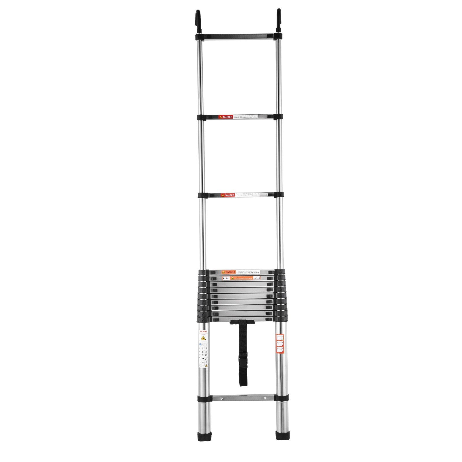 VEVOR Telescoping Ladder Stainless Steel Extension Step 16.5ft Portable Ladders