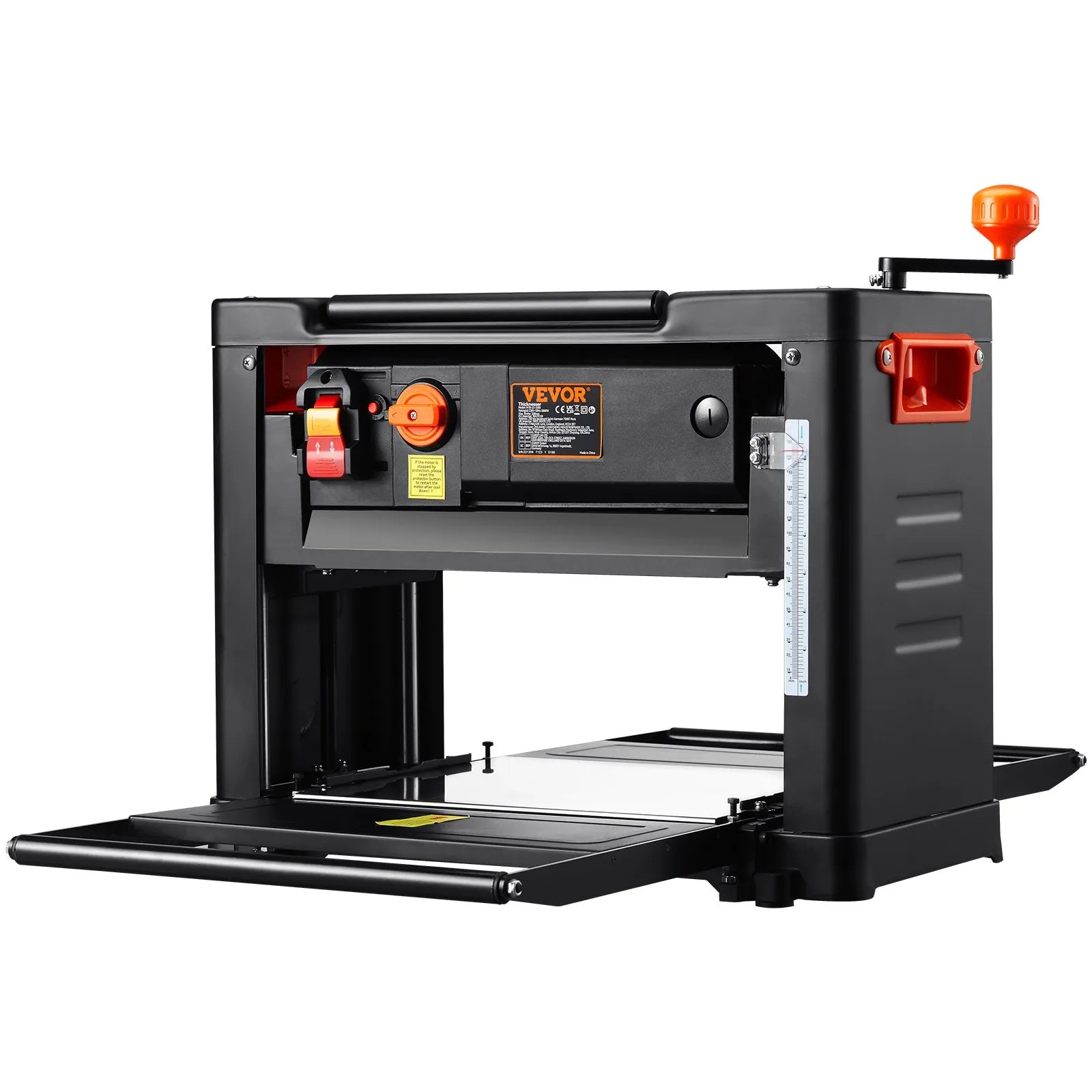 VEVOR Thickness Planer, Two Speed, 13" Width Worktable Benchtop Planer, Three-Blade, 15-Amp 2000W Powerful Motor, 12" Extended Infeeding Table, Low Noise for both hard & soft wood material removal