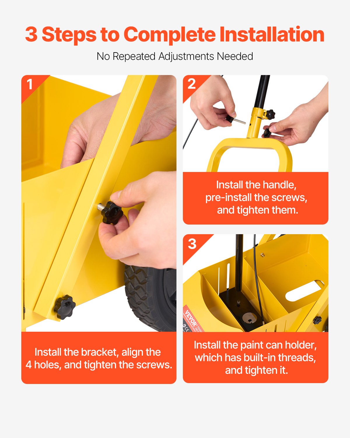 VEVOR Striping Line Marking Machine 24 x 13 x 35.4 in Striping Machine Yellow