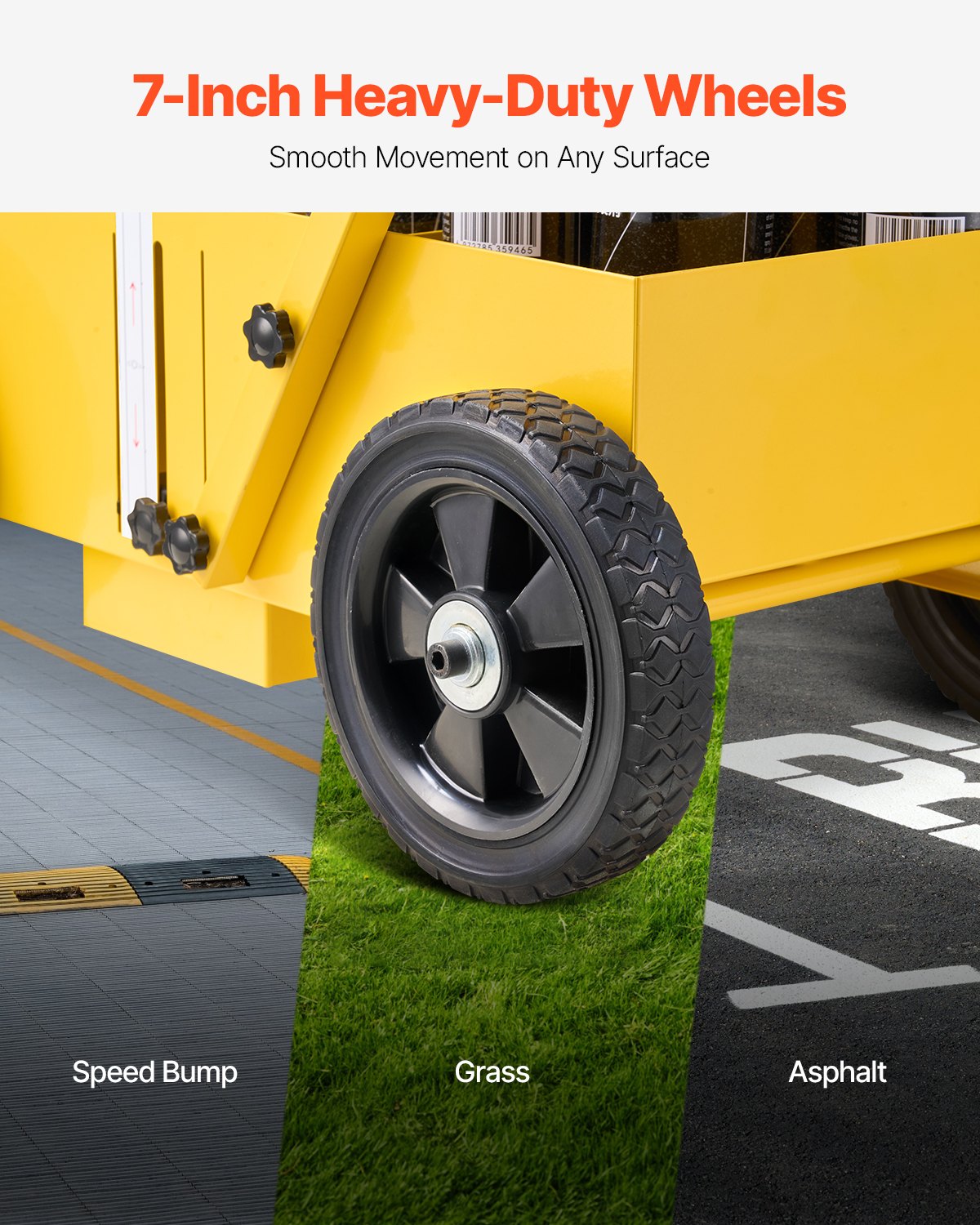 VEVOR Striping Line Marking Machine 24 x 13 x 35.4 in Striping Machine Yellow