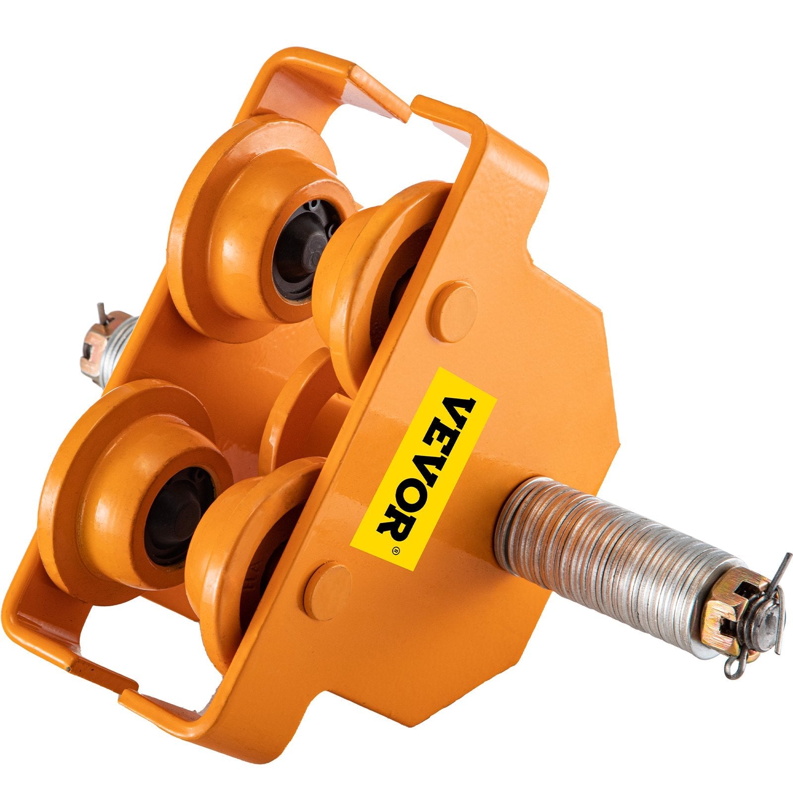 VEVOR Manual Trolley, 6600 LBS/3 Ton Load Capacity Beam Trolley 3.5-8 inch Adjustable Width Push Beam Track Roller Trolley Steel Powder Coating with Dual Wheels Garage Hoist for Straight Curved I Beam