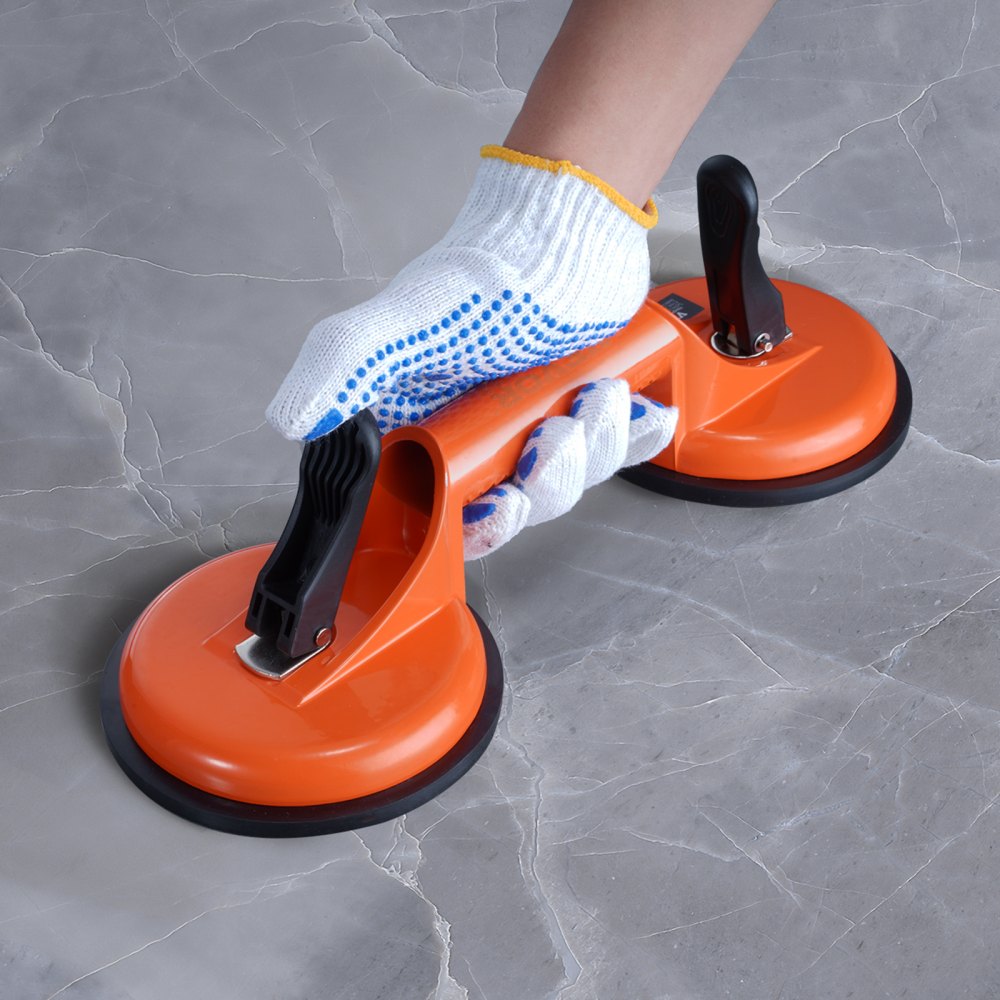 VEVOR Glass Suction Cup, 4.7" 2 Pack 330 lbs Load Capacity, Vacuum Suction Cup with Aluminum Handle, Heavy Duty Industrial Suction Cup Lifter Tool for Glass, Granite, Tile, Metal, Wood Panel Lifting